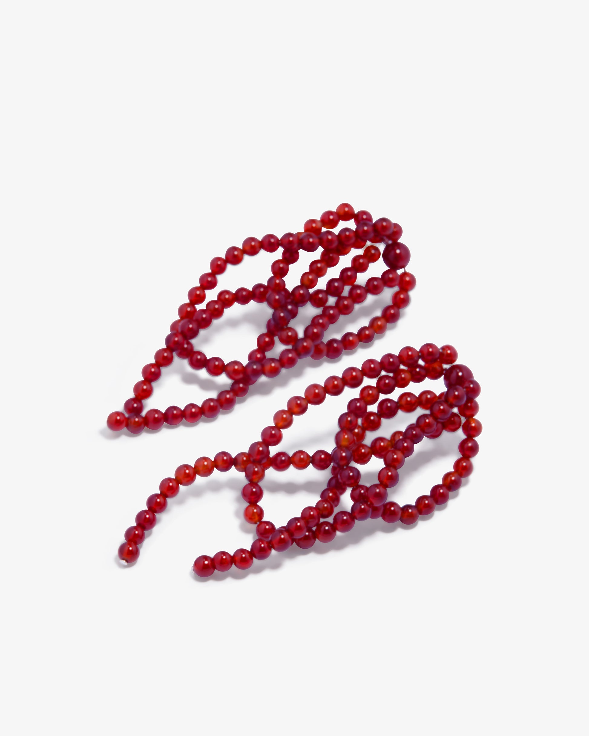 Completed Works – Red Resin Thread Earrings