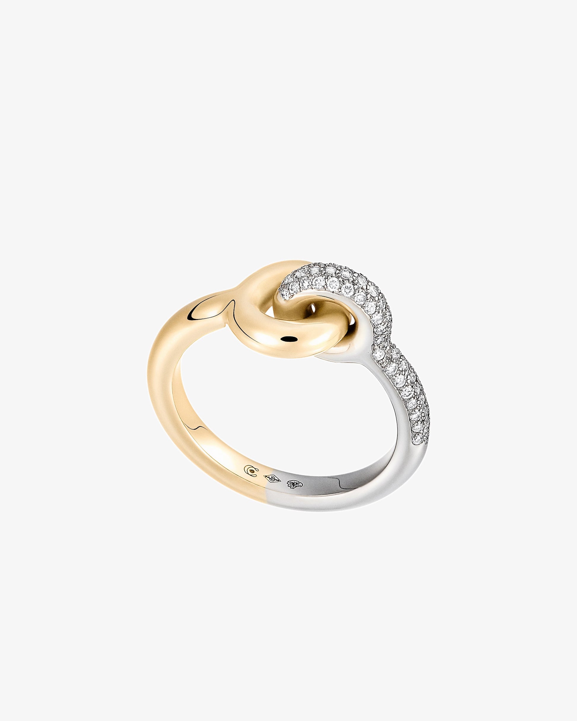 Charlotte Chesnais Fine 18K Gold Maxi Twin Diamond Ring