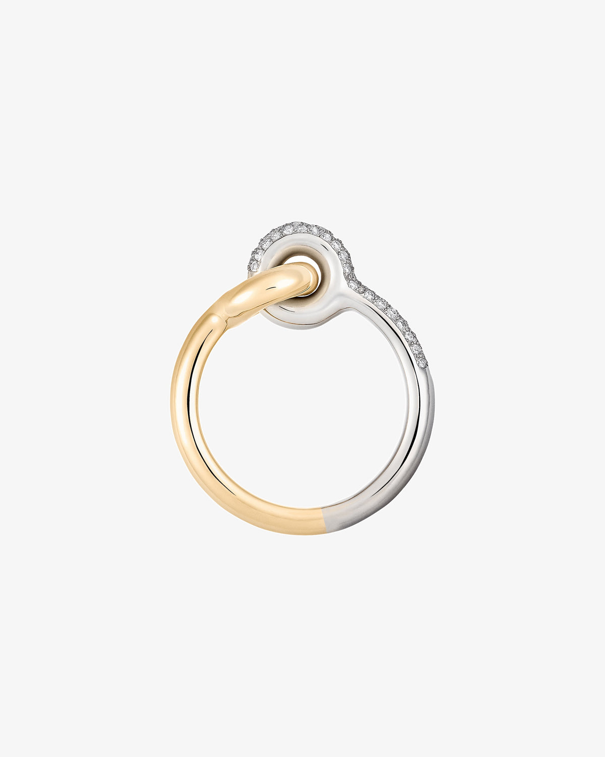 Charlotte Chesnais Fine 18K Gold Maxi Twin Diamond Ring