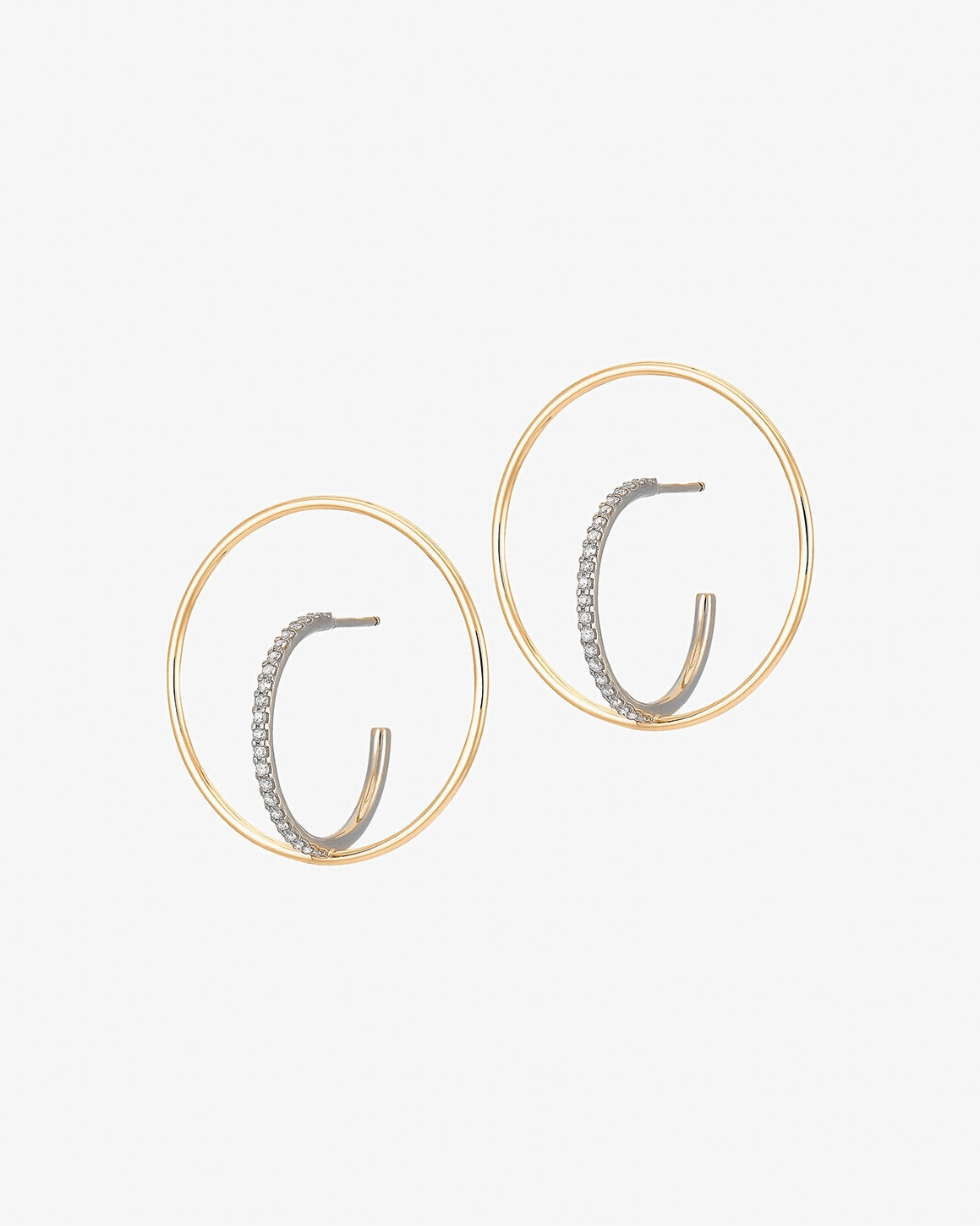 Charlotte Chesnais Fine 18K Gold Saturn Diamond Earrings
