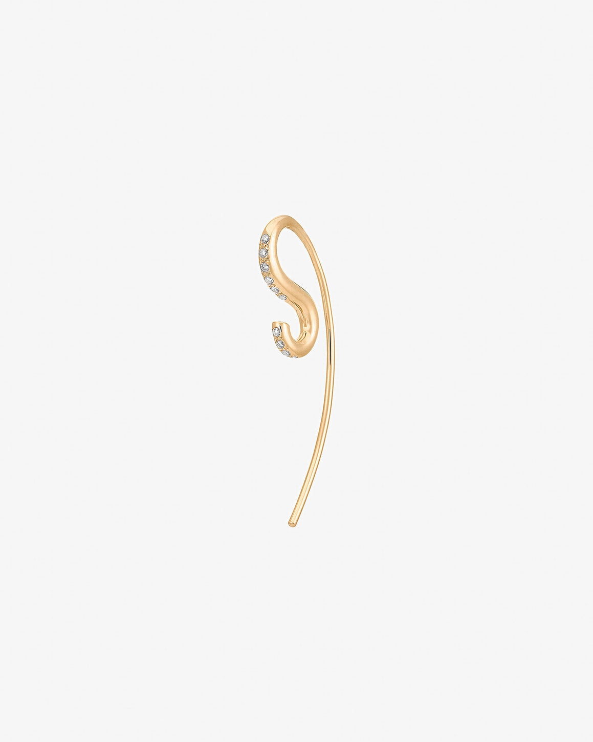 Charlotte Chesnais Fine 18K White Gold Small Hook Diamond Earring