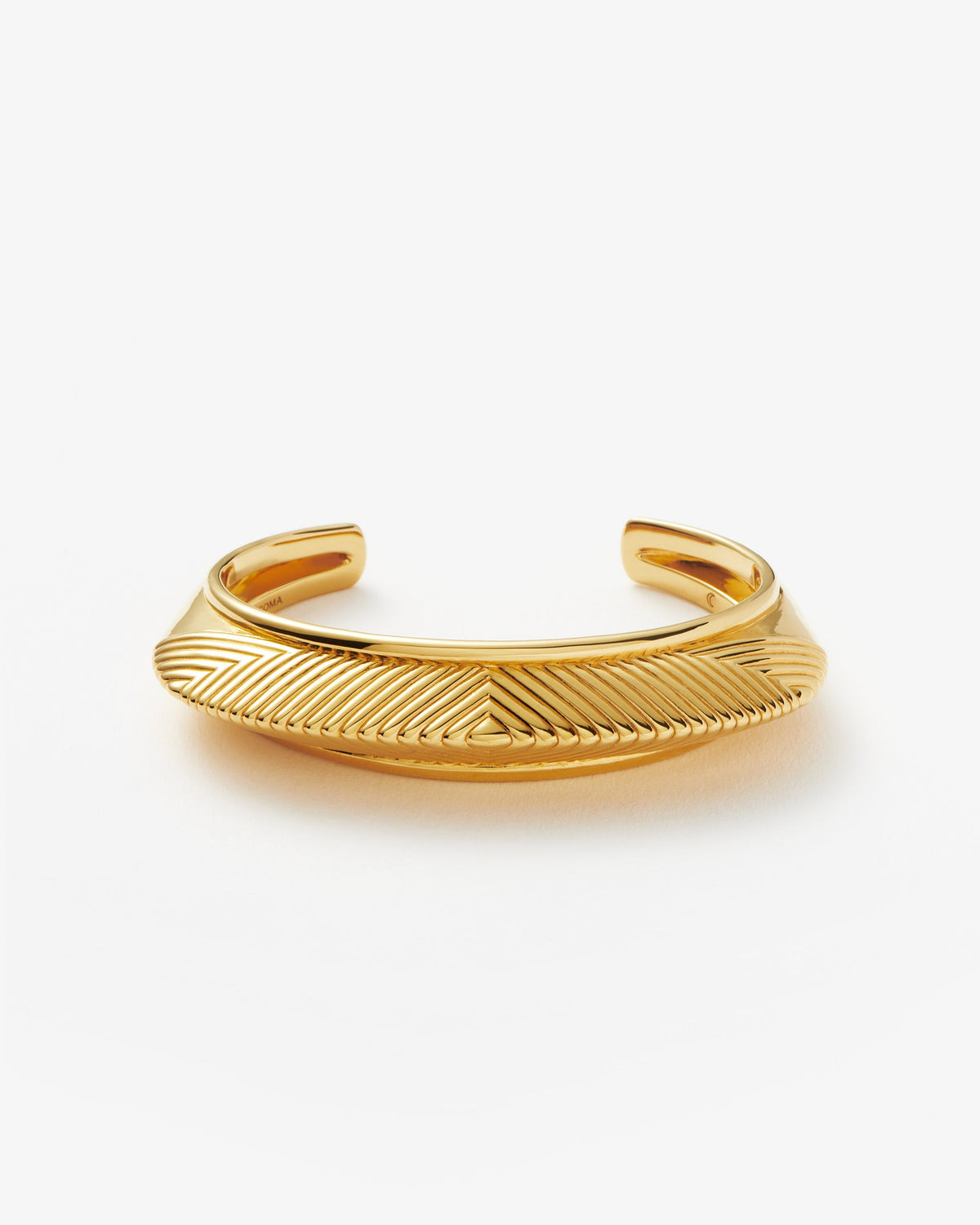 Missoma Hera Dome Ridge Statement Cuff Bracelet in gold-plated brass