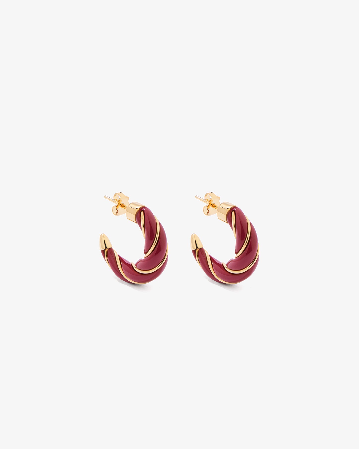 Aurelie Bidermann Burgundy Diana Earrings