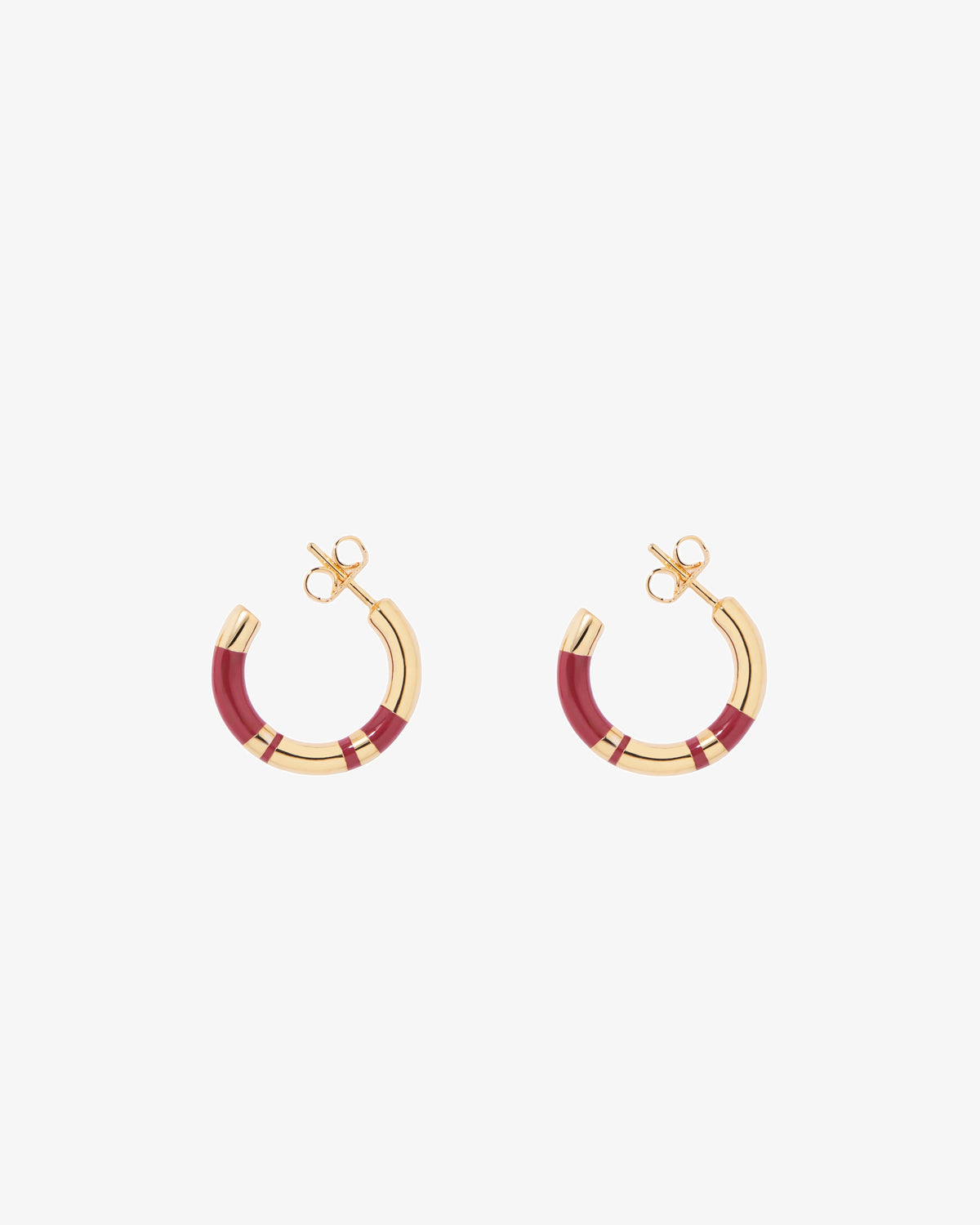 Aurelie Bidermann Brown Positano Mini Hoop Earrings