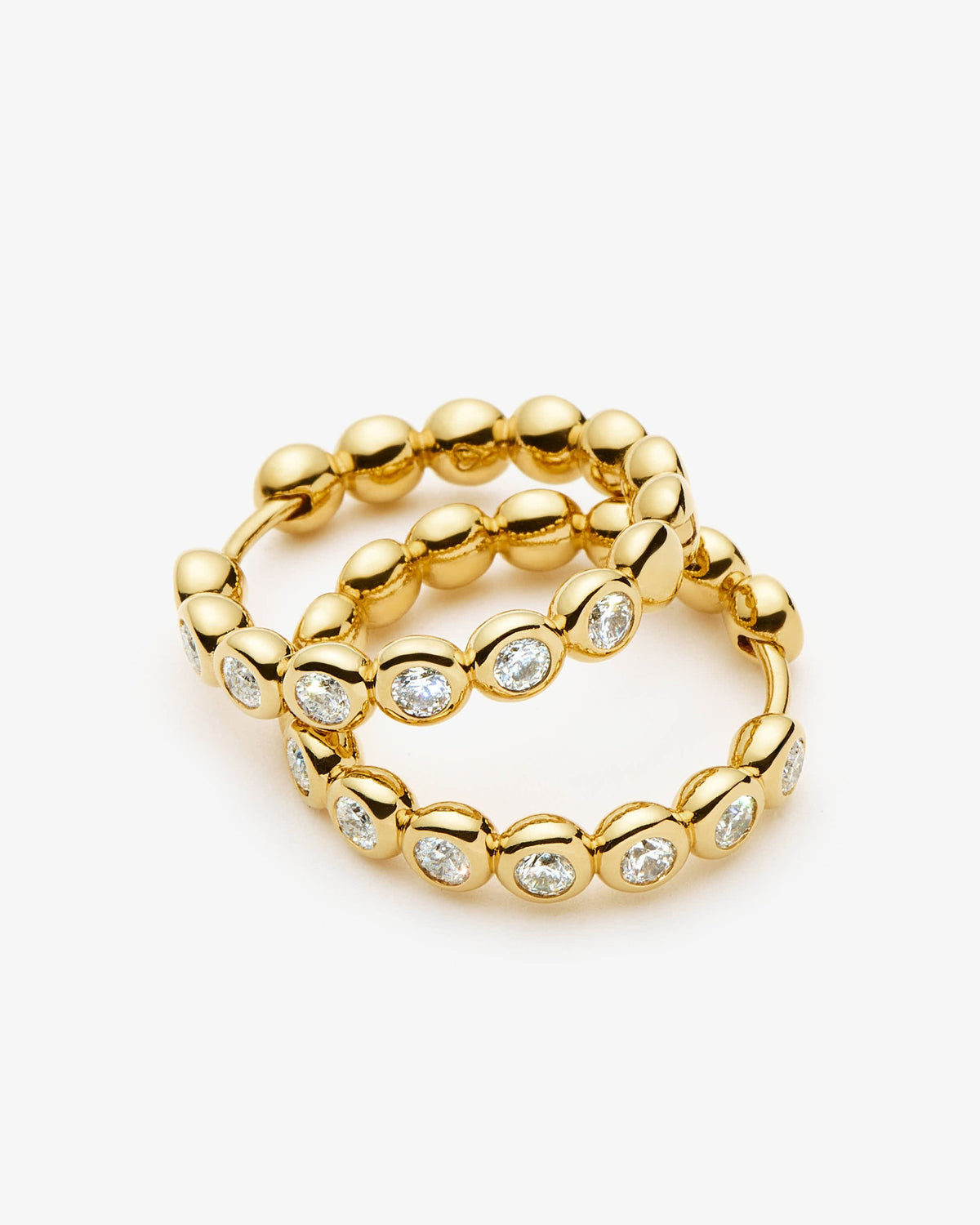 Missoma Tennis Classic Hoop Earrings in gold-plated brass, view 2
