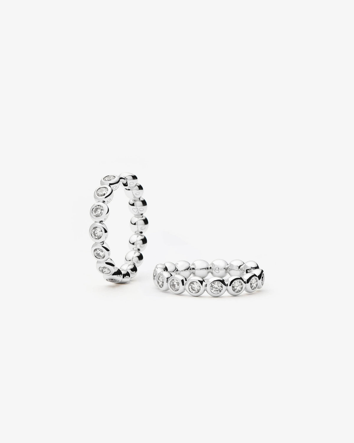 Missoma Tennis Classic Hoop Earrings in silver-plated brass