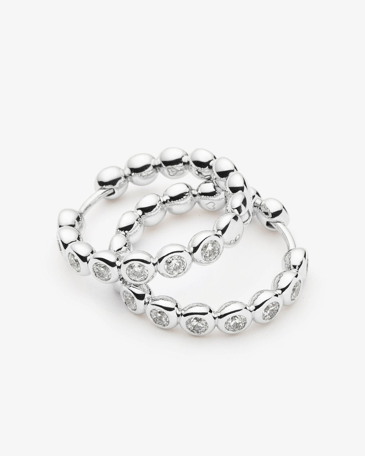 Missoma Tennis Classic Hoop Earrings in silver-plated brass, view 2