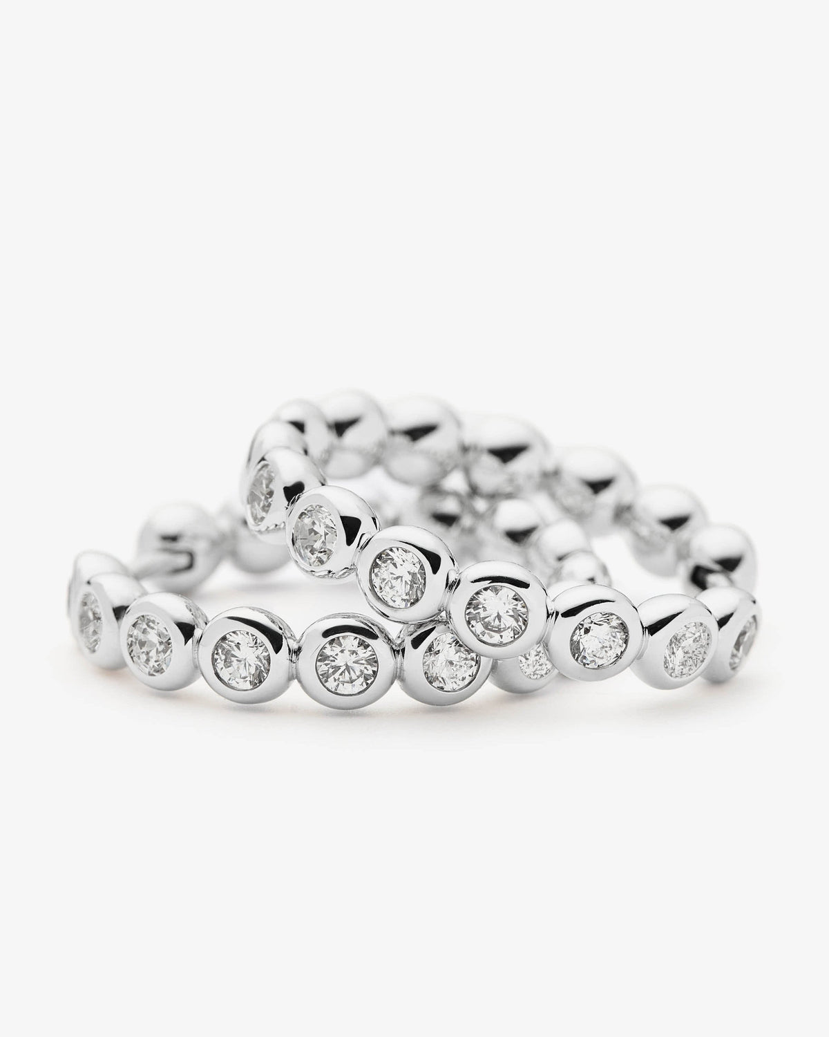 Missoma Tennis Classic Hoop Earrings in silver-plated brass, view 3