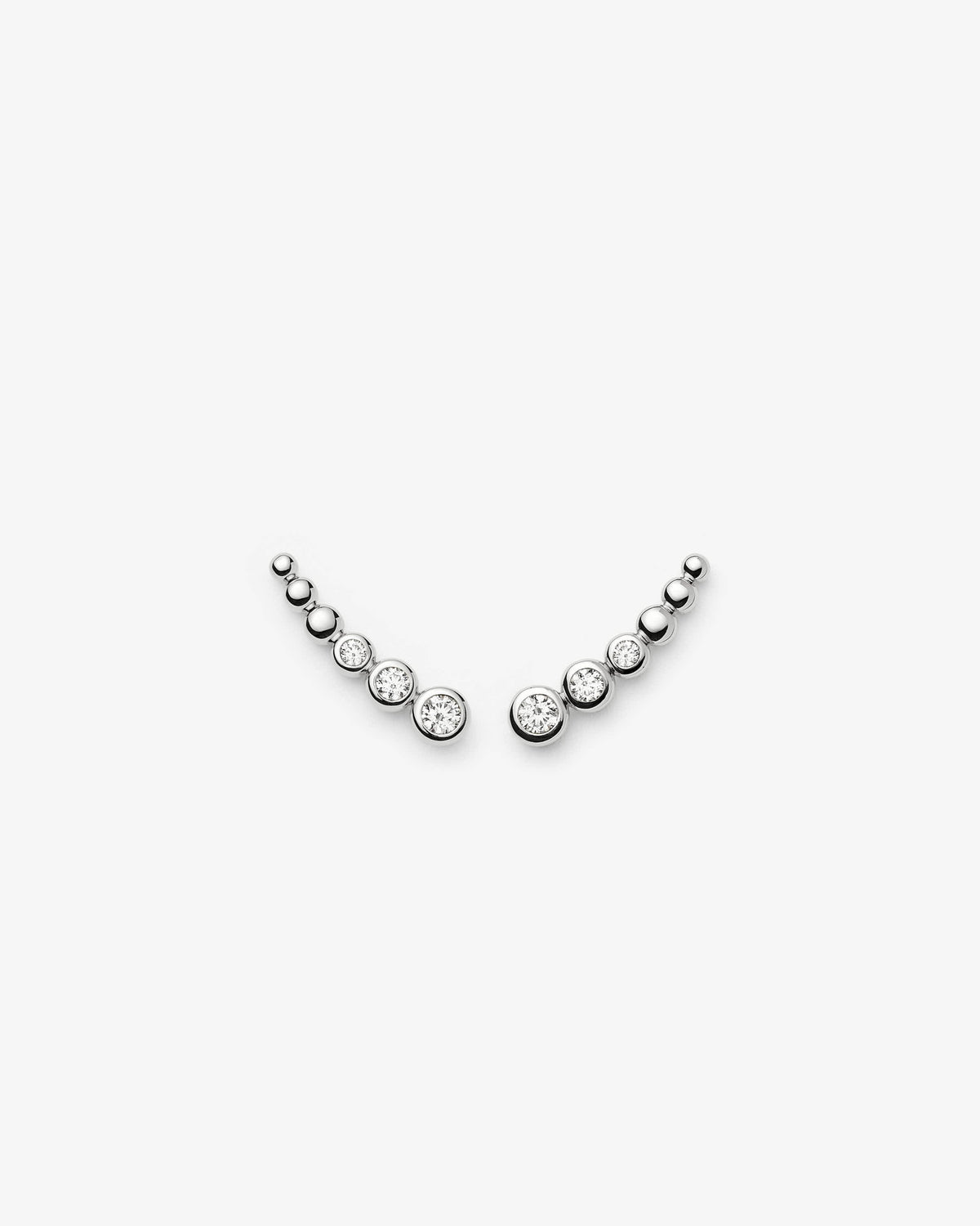 Missoma Tennis Climber Earrings in silver-plated brass
