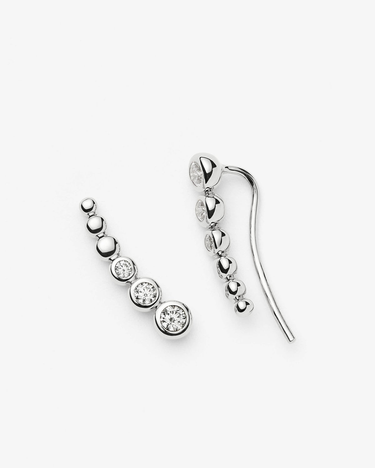 Missoma Tennis Climber Earrings in silver-plated brass, view 2