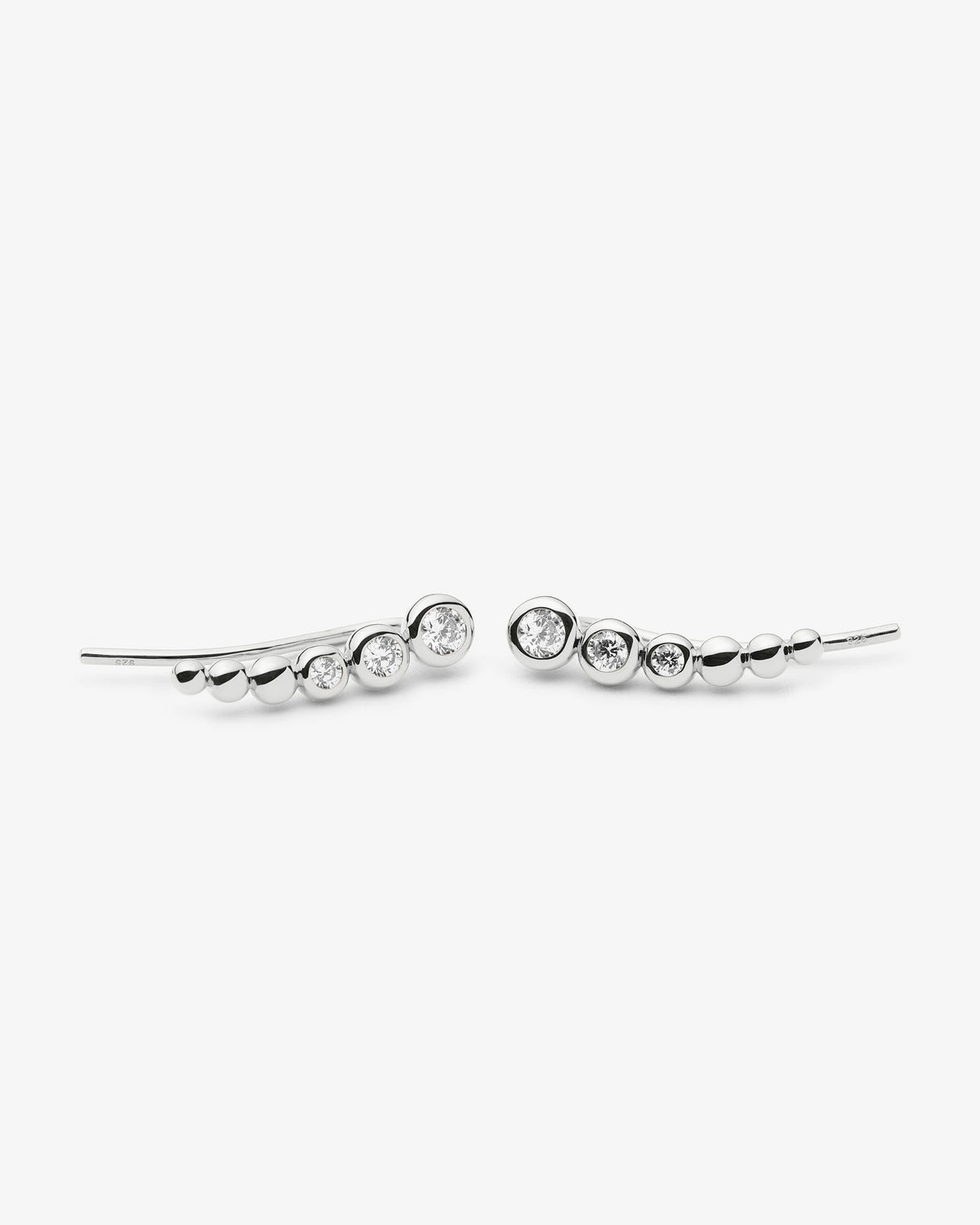 Missoma Tennis Climber Earrings in silver-plated brass, view 3