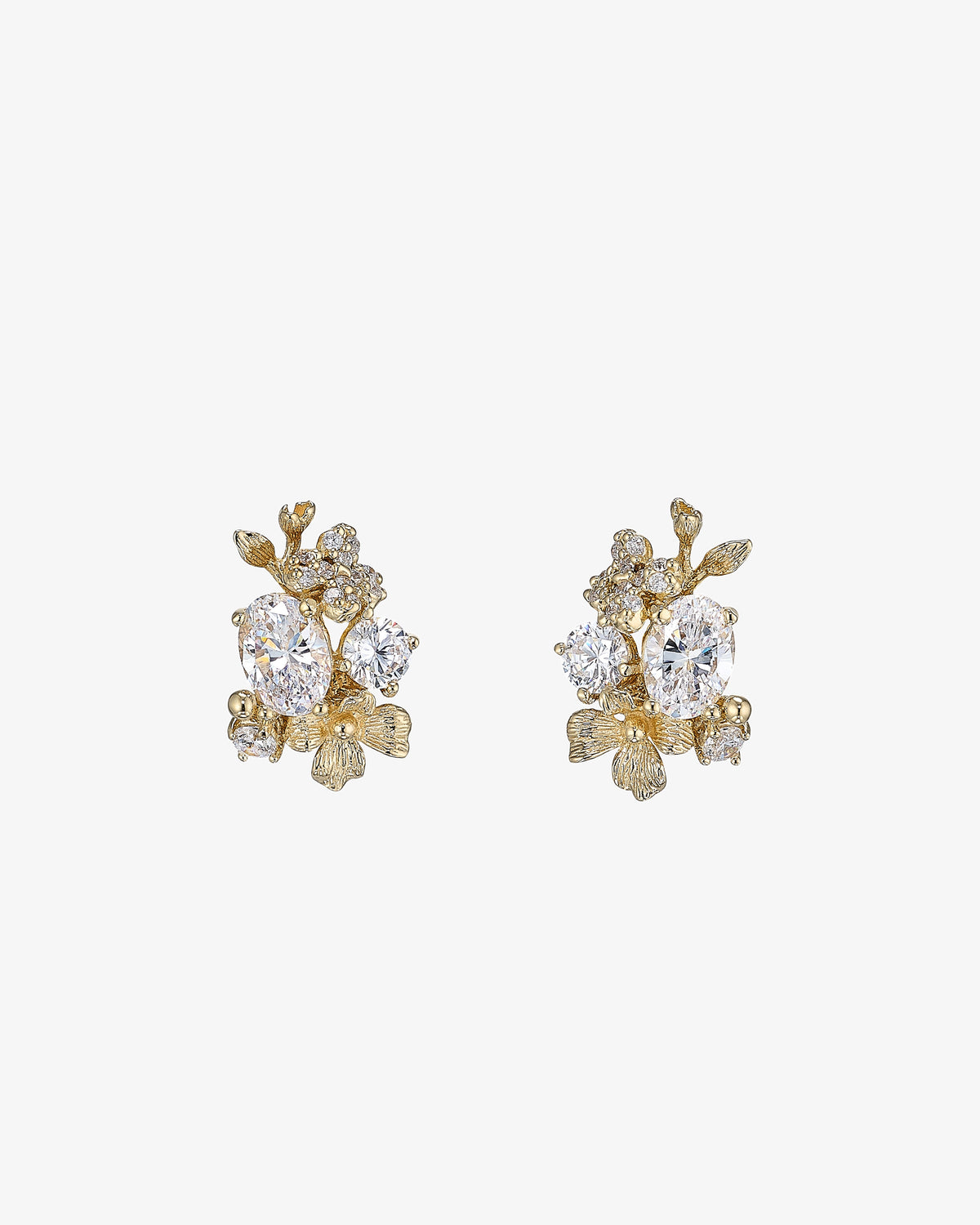 Anabela Chan Golden Posy Diamond Studs