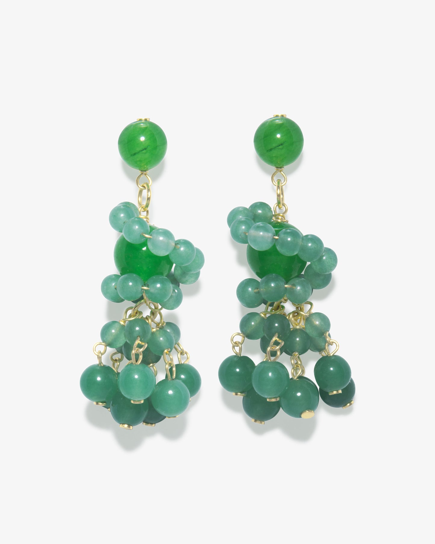 Completed Works – Green Agate Earrings