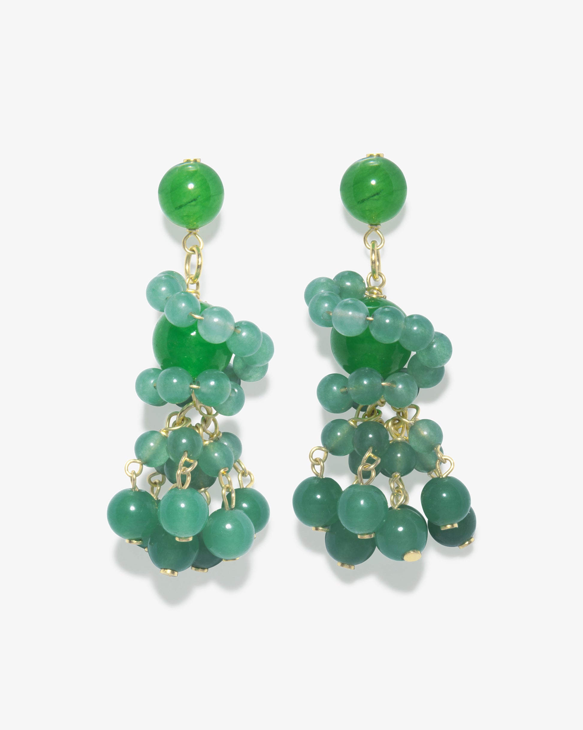 Completed Works – Green Agate Earrings