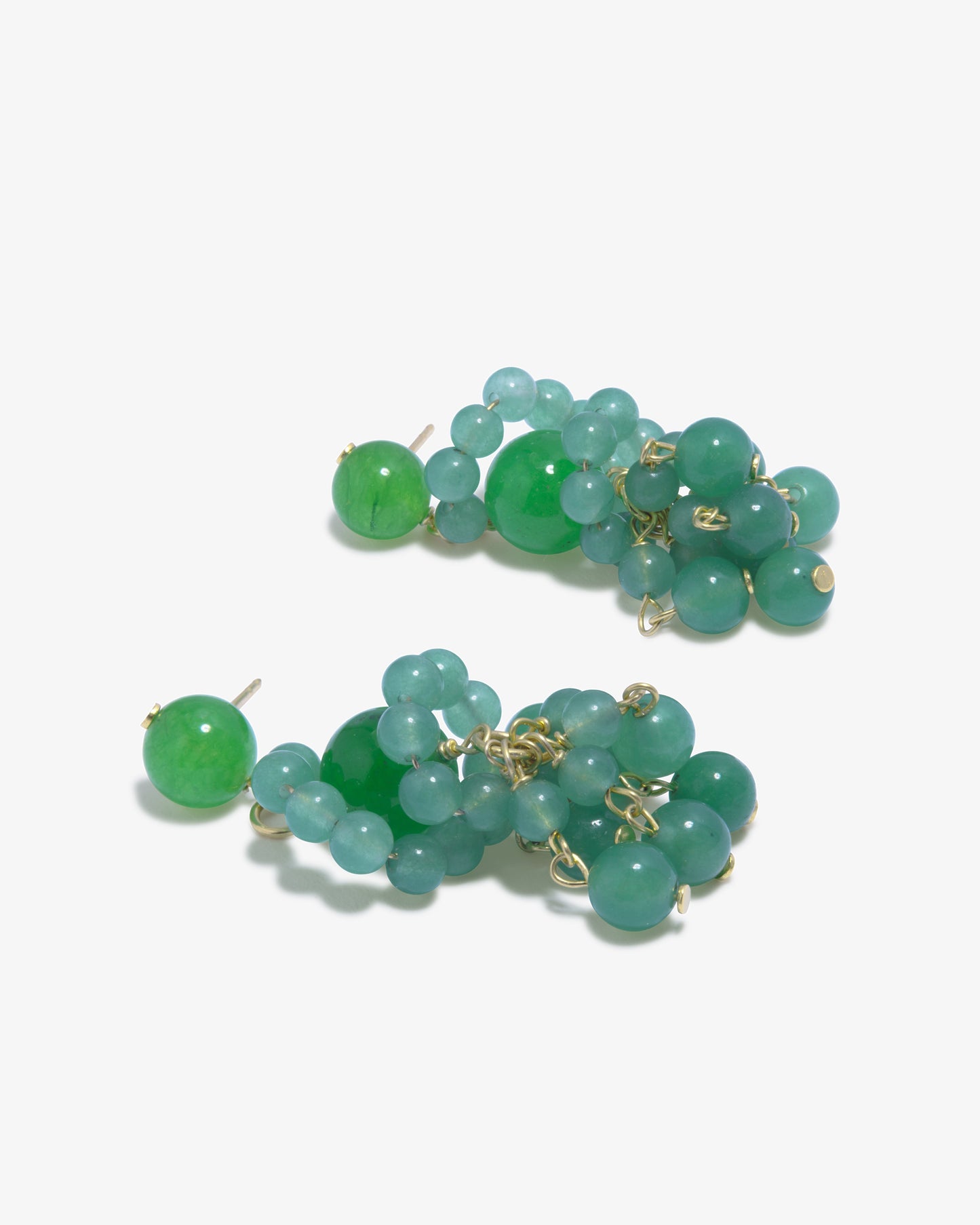 Completed Works – Green Agate Earrings