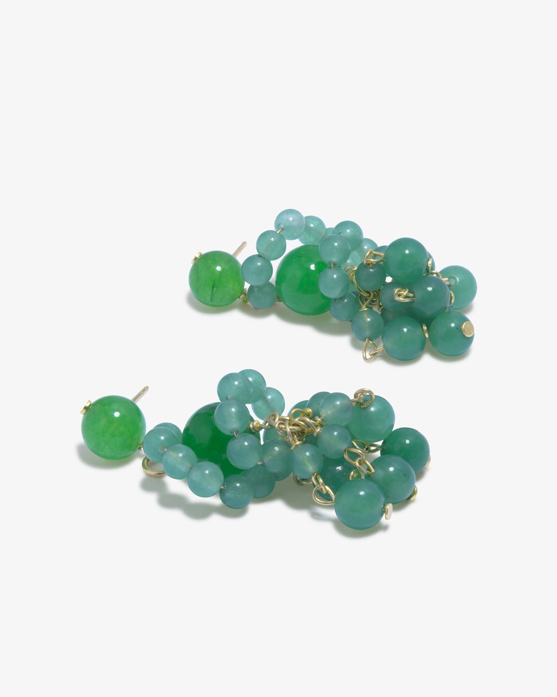 Completed Works – Green Agate Earrings