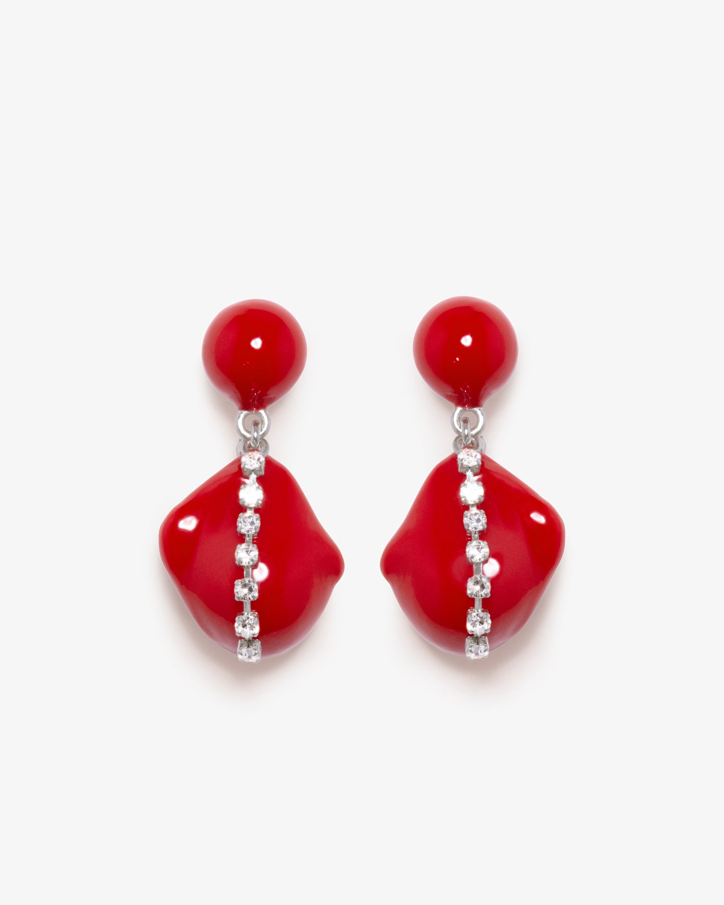 Completed Works – Red Resin Crystal Earrings