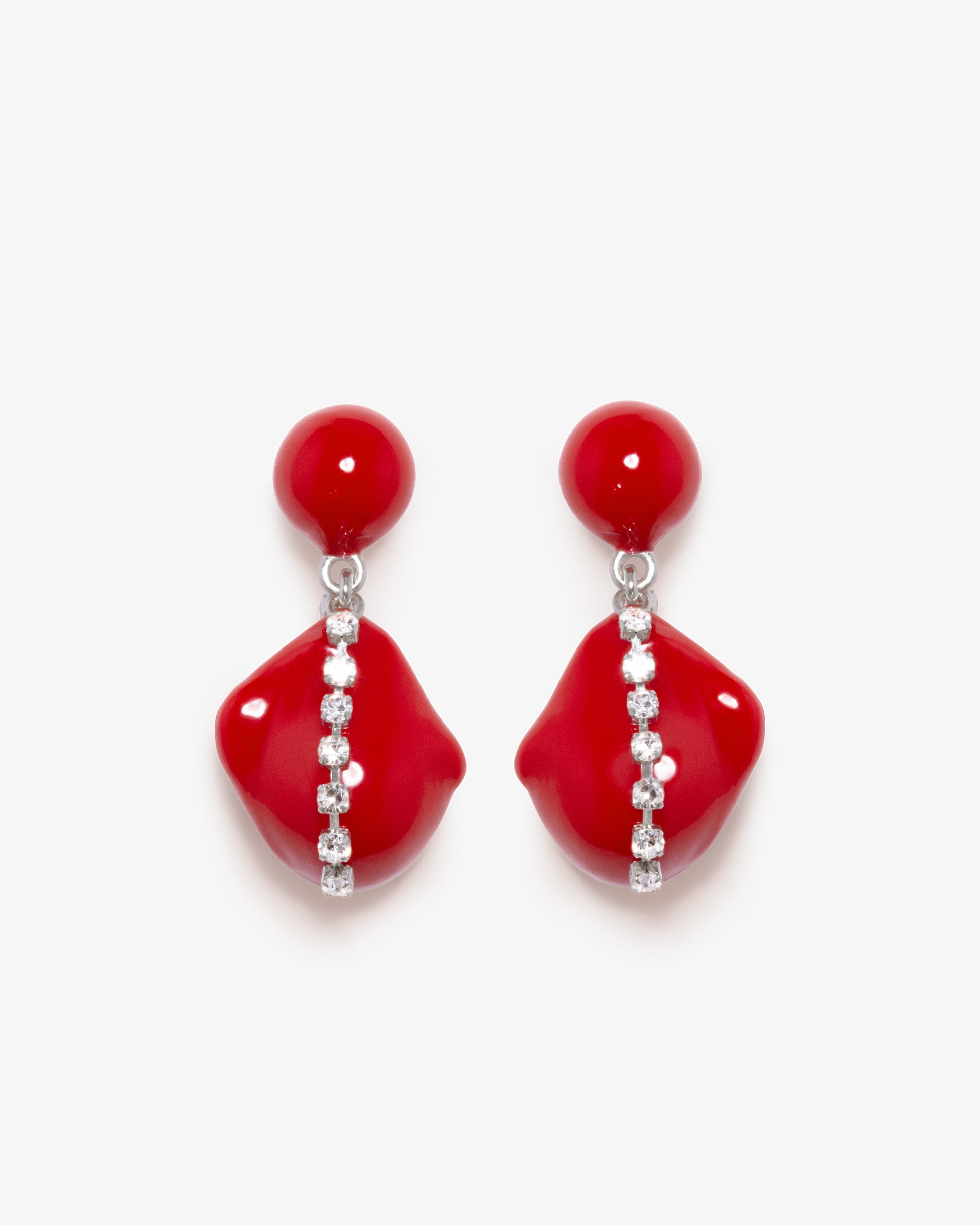 Completed Works – Red Resin Crystal Earrings