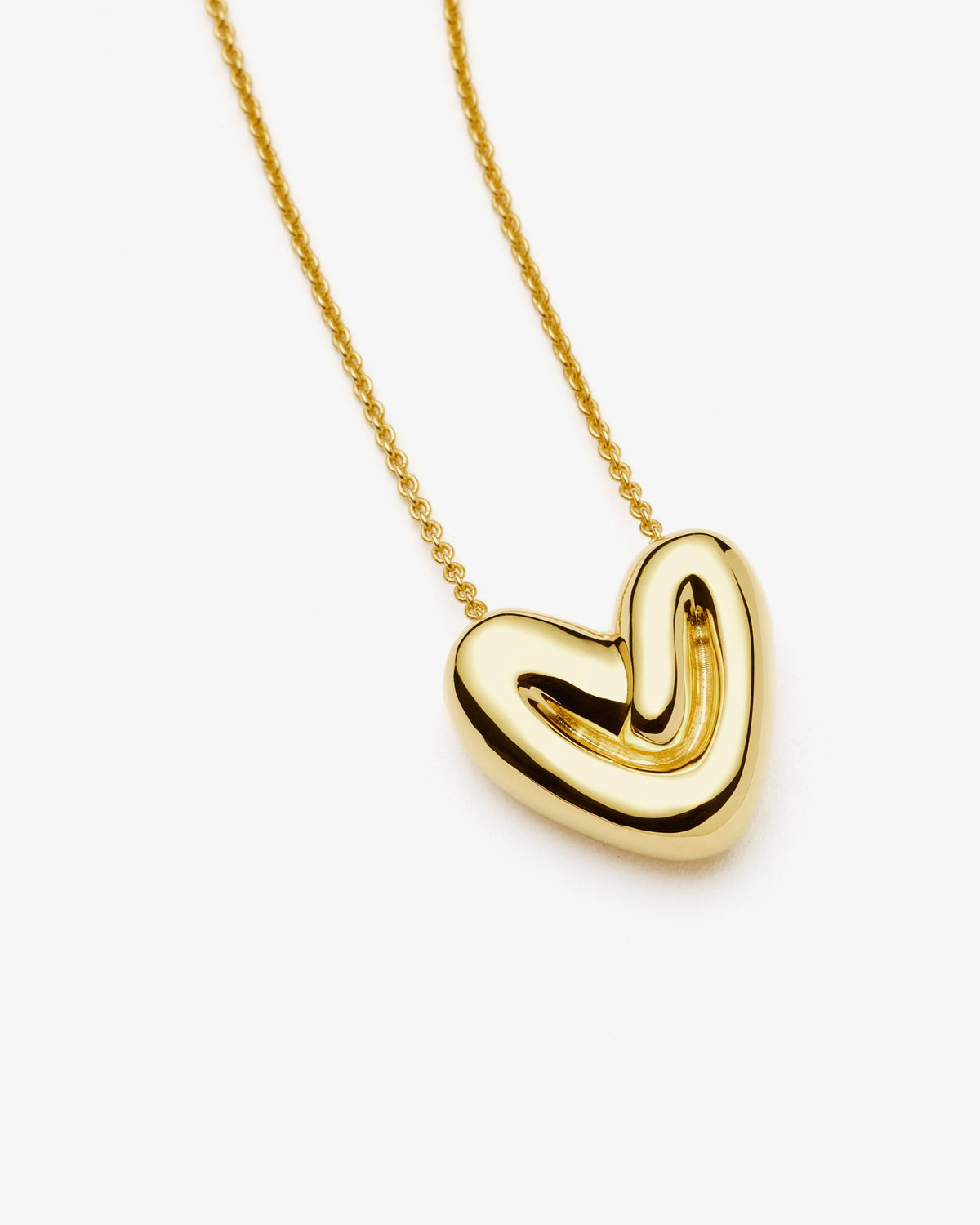 Missoma Puffy Heart Pendant Necklace in gold-plated brass