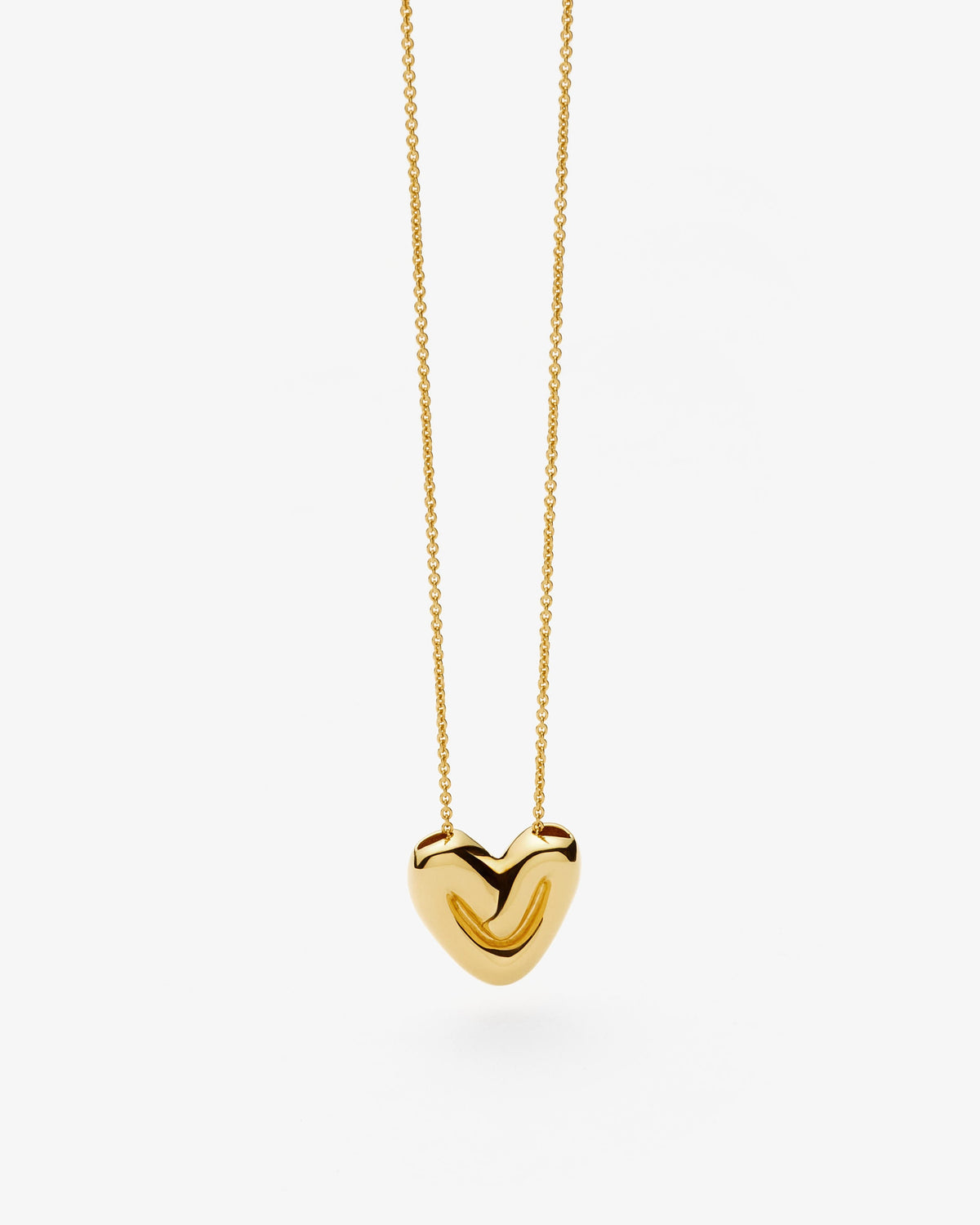 Missoma Puffy Heart Pendant Necklace in gold-plated brass, view 2