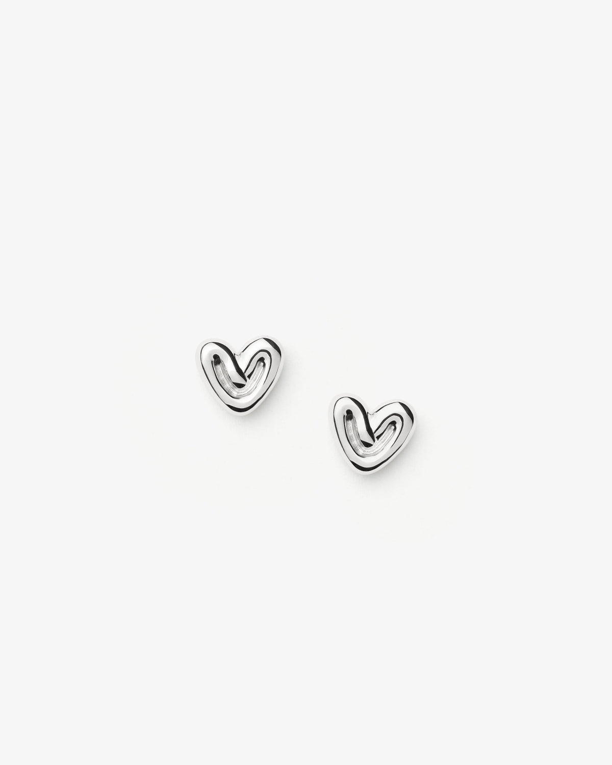 Missoma Puffy Heart Mini Stud Earrings in sterling silver