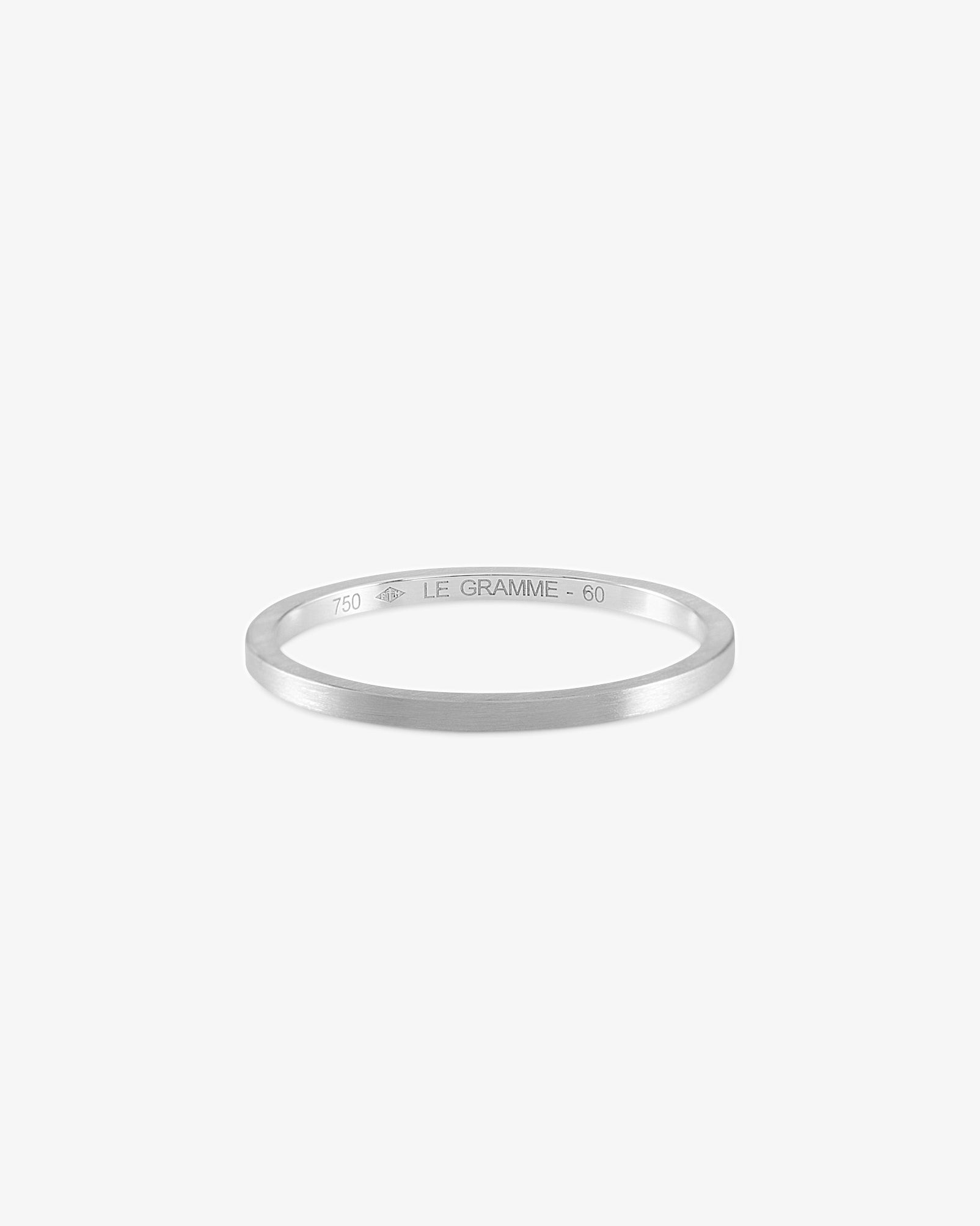 Le gramme 2g brushed 18k white gold band ring