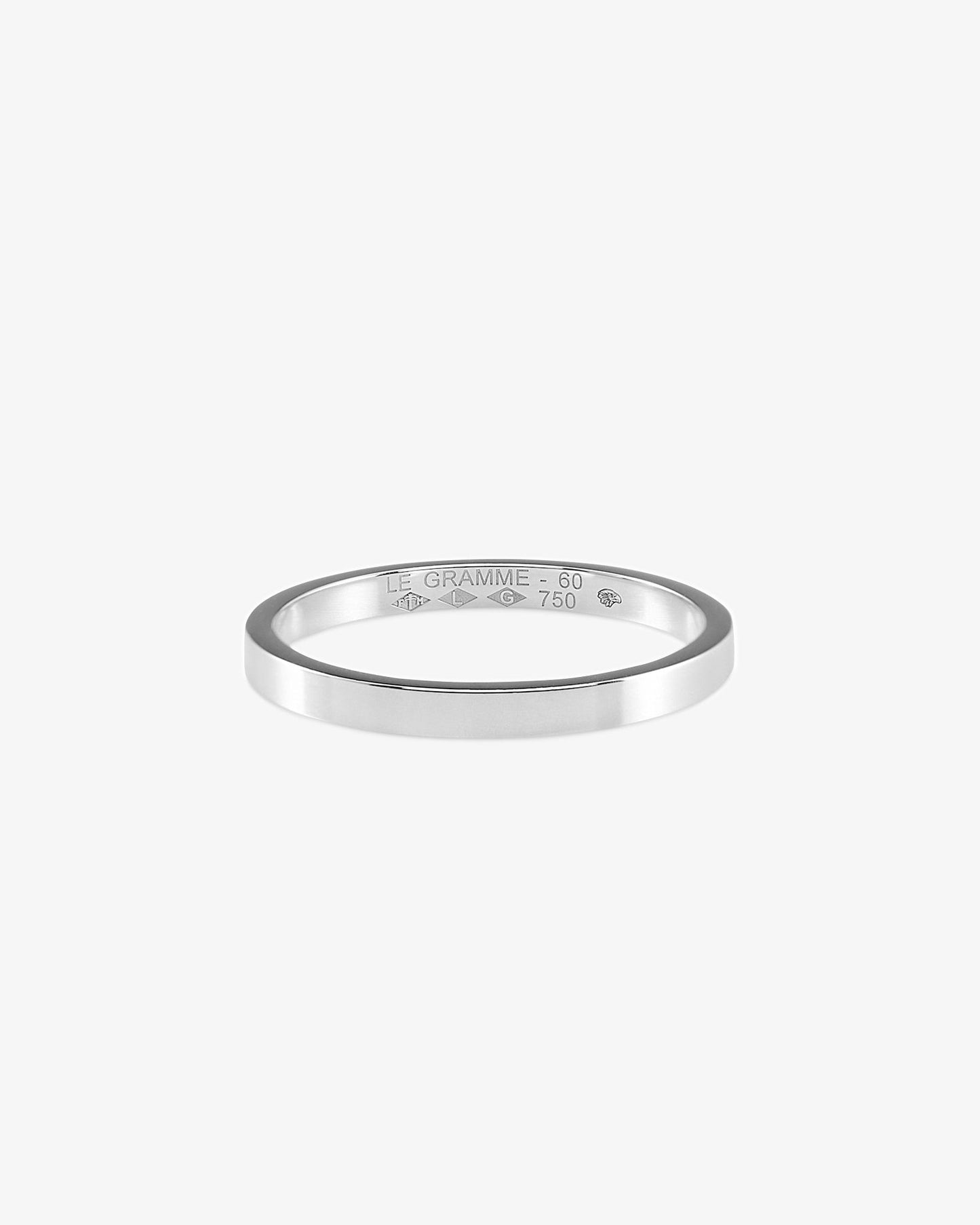Le gramme 3g polished 18k white gold band ring