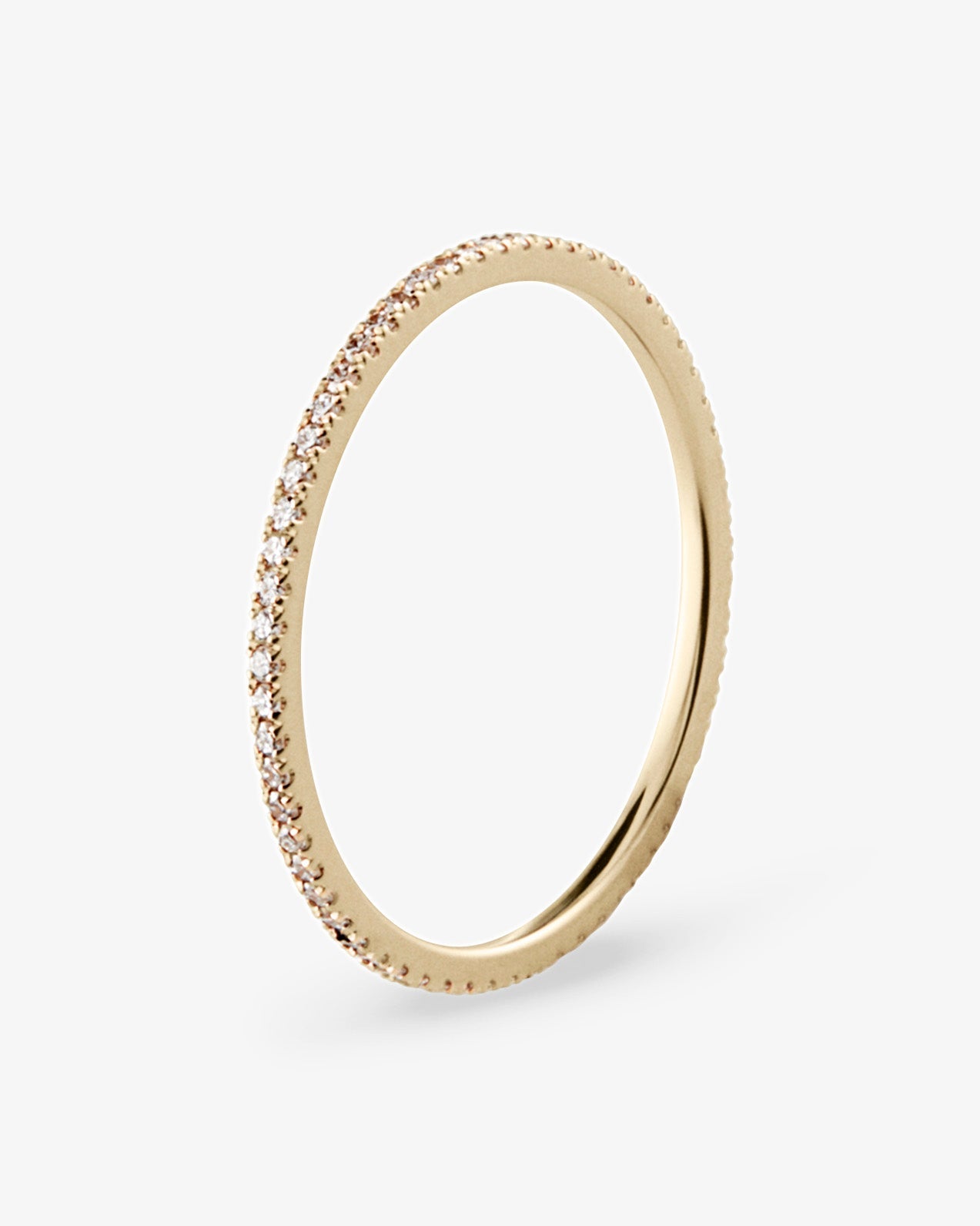 Le gramme 1g polished 18k gold pave ring