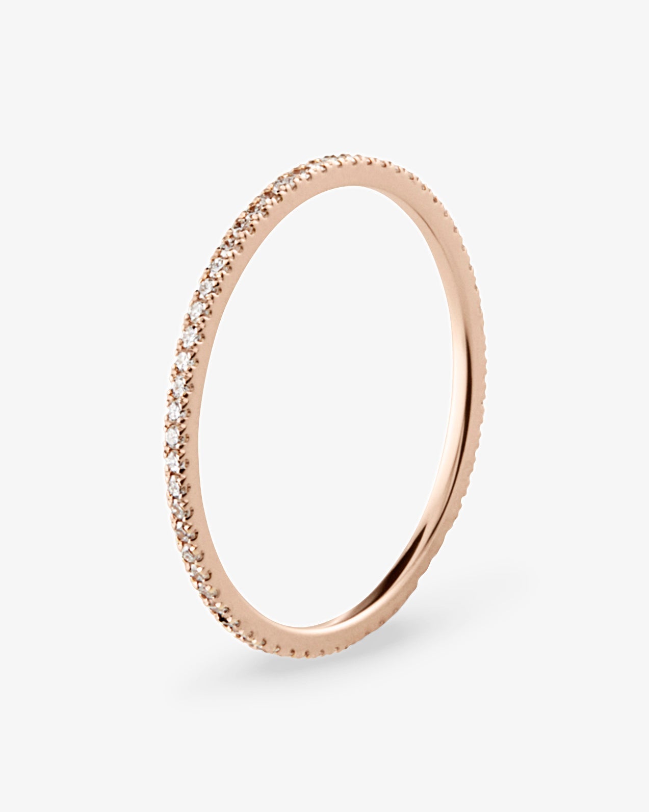 Le gramme 1g polished 18k rose gold pave ring