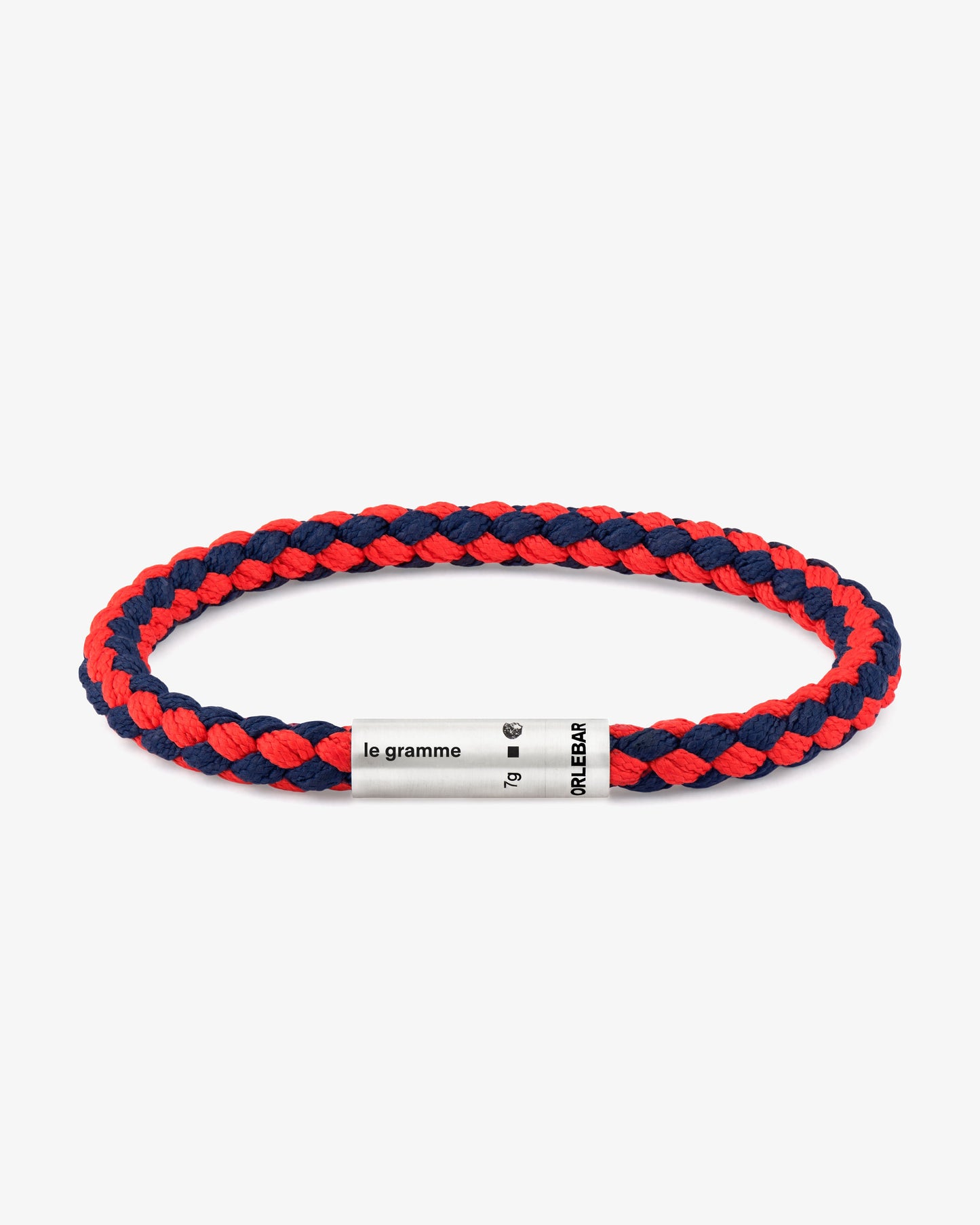 Le gramme 7g brushed red navy blue cable bracelet orlebar brown