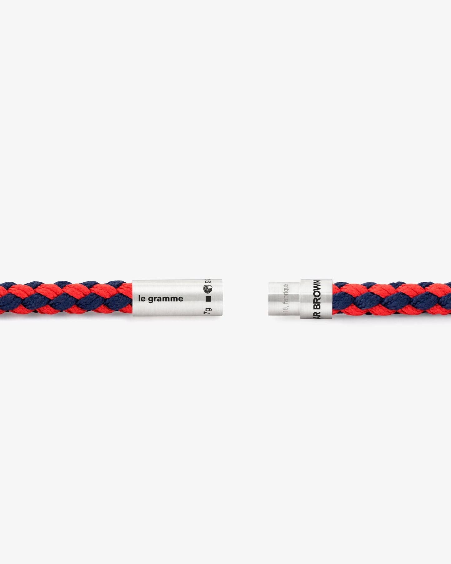 Le gramme 7g brushed red navy blue cable bracelet orlebar brown