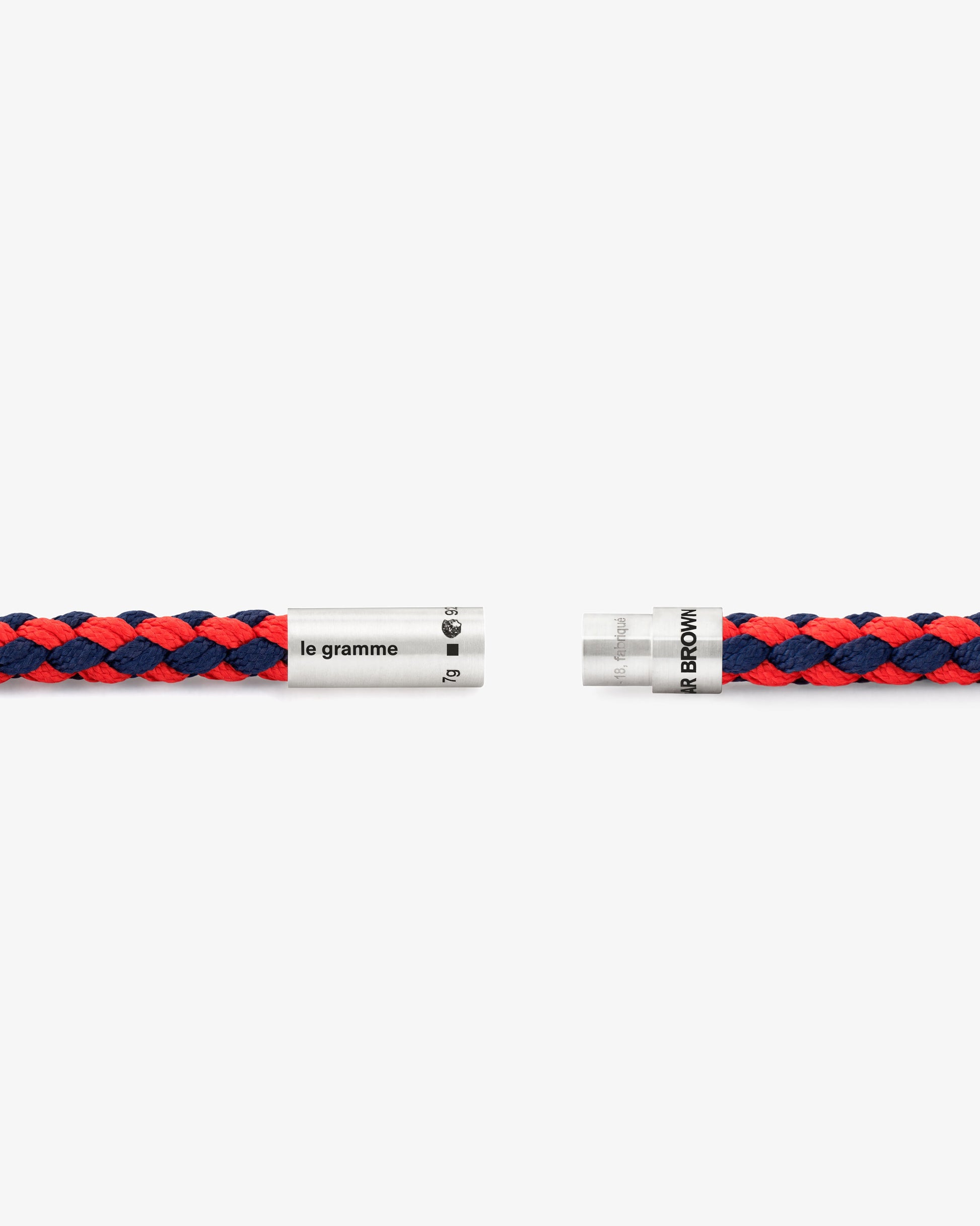 Le gramme 7g brushed red navy blue cable bracelet orlebar brown