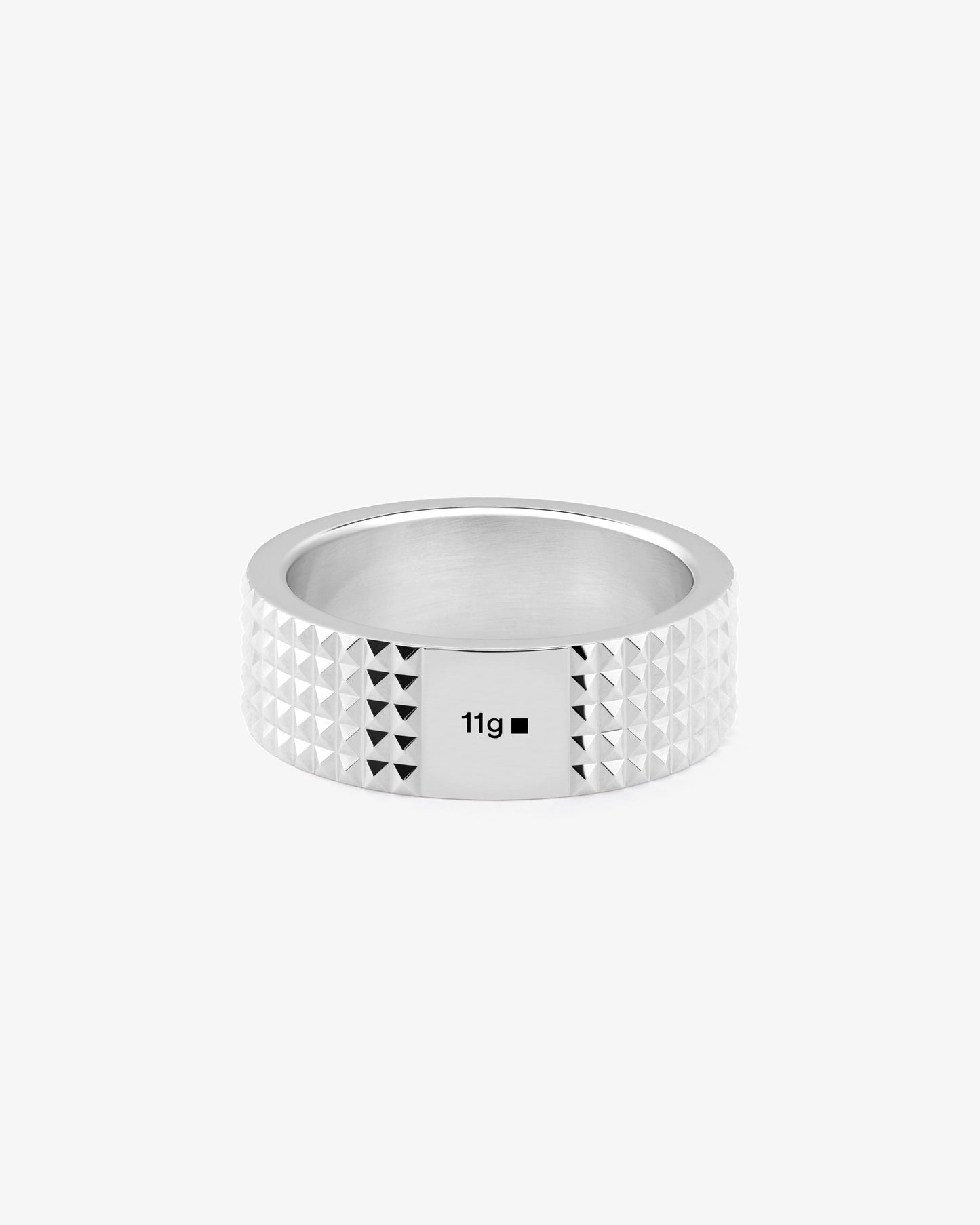 Le gramme 9g pyramid guilloche polished ribbon ring