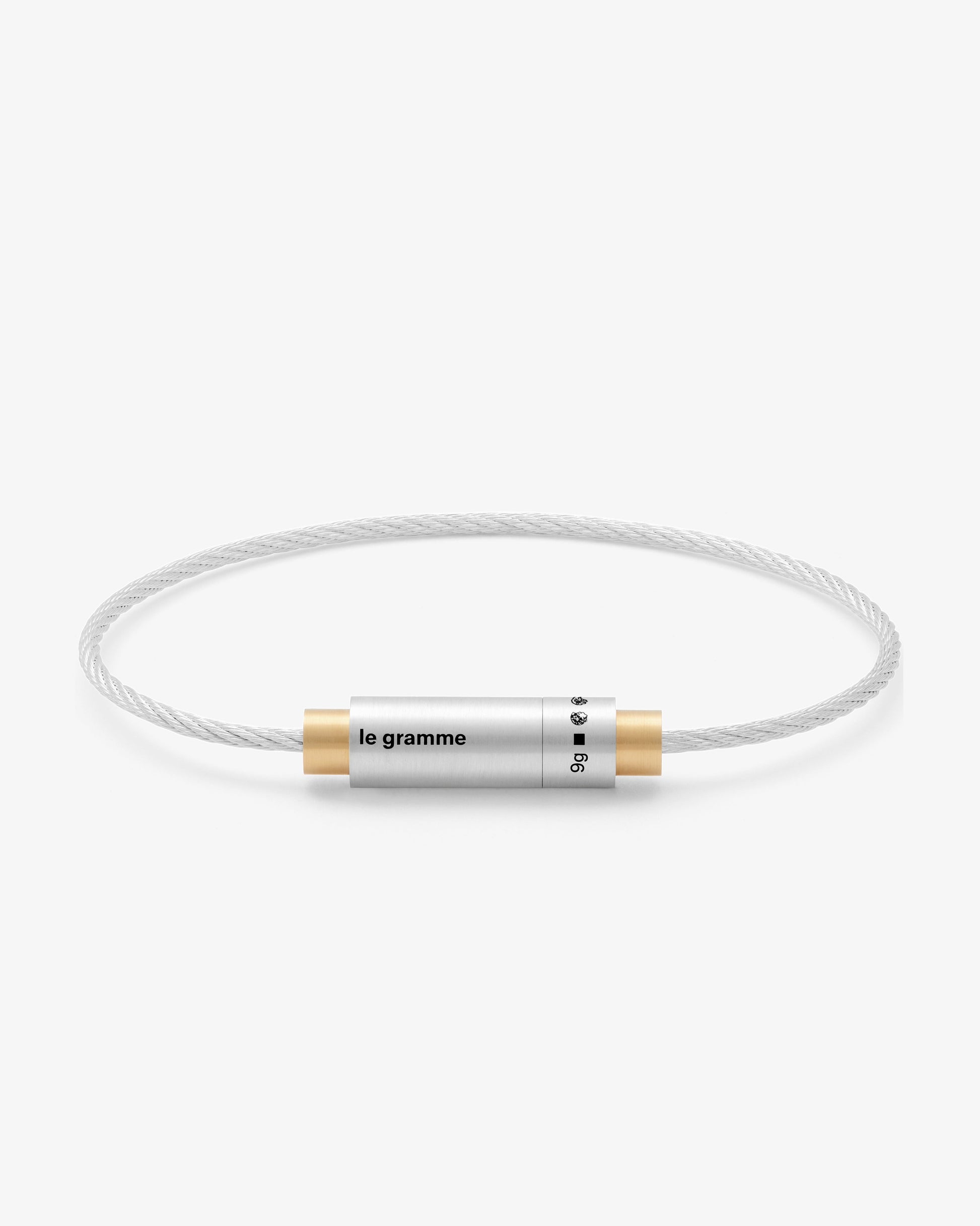 Le gramme 9g triptych cable bracelet