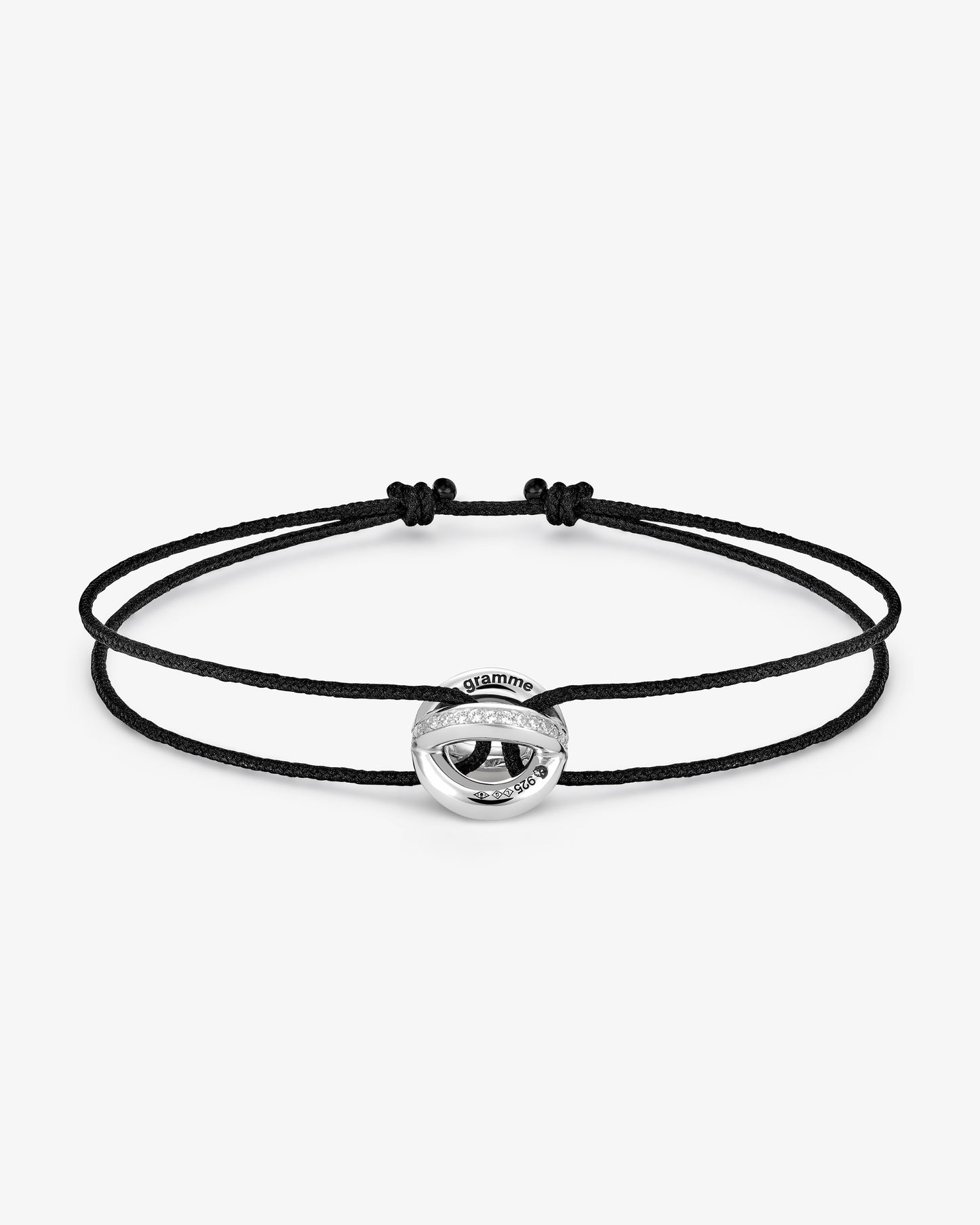 Le gramme 3g polished entrelacs cord diamond bracelet