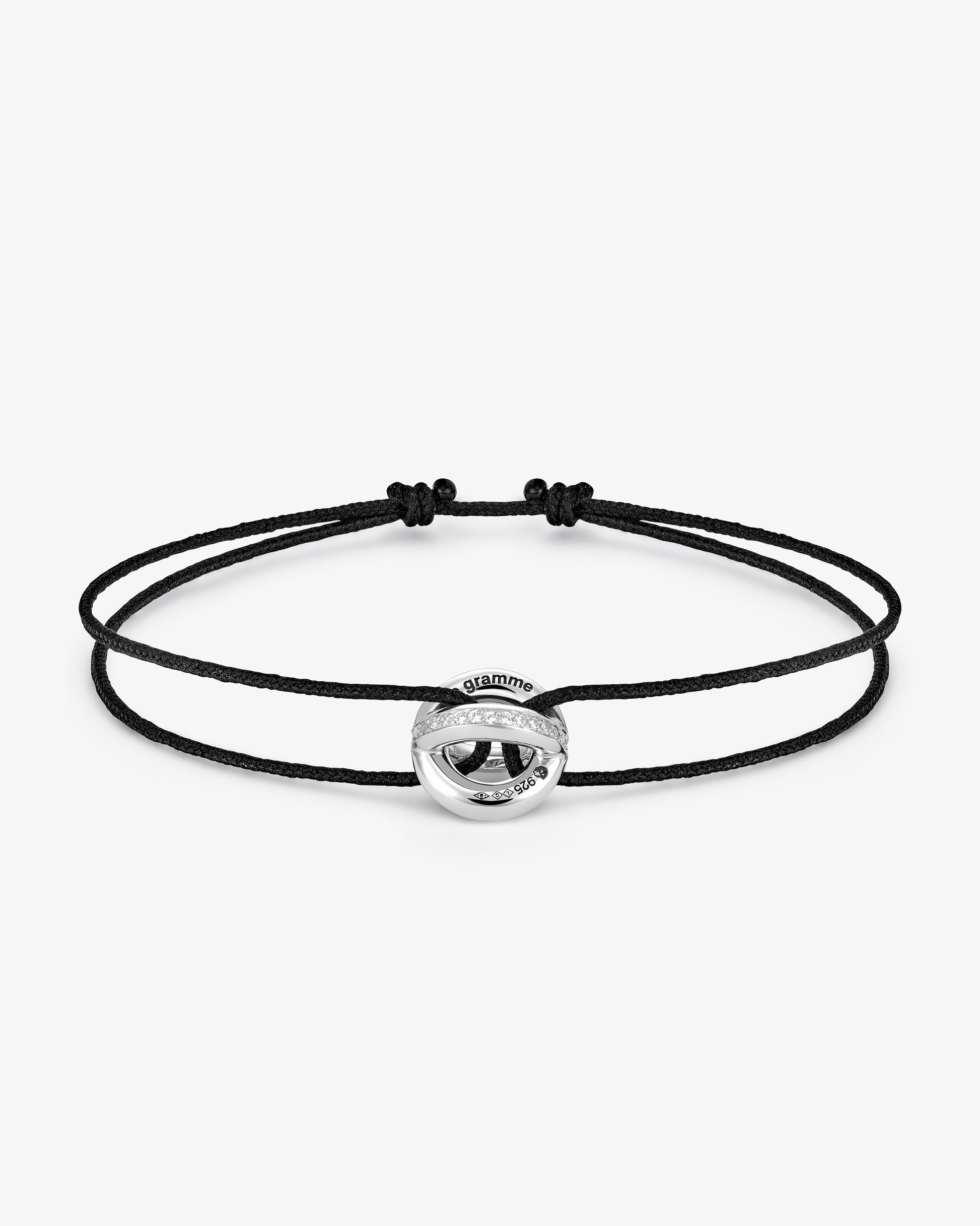 Le gramme 3g polished entrelacs cord diamond bracelet