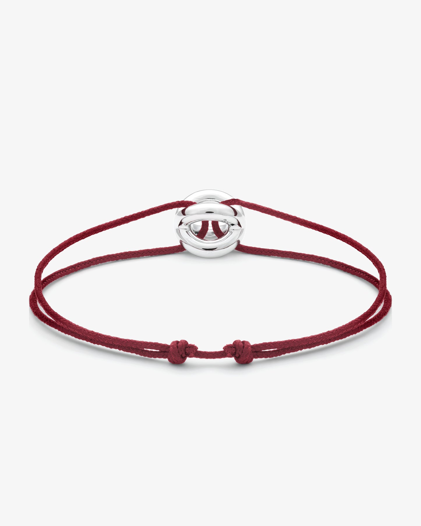 Le gramme 3g polished entrelacs burgundy cord bracelet