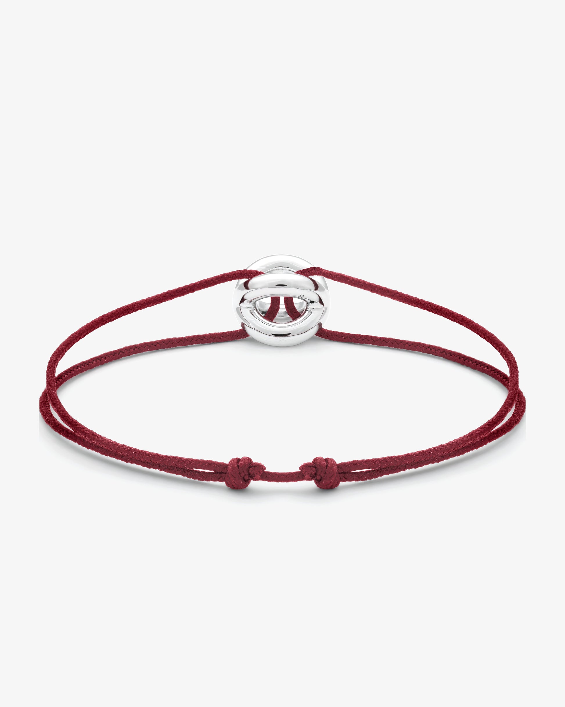 Le gramme 3g polished entrelacs burgundy cord bracelet