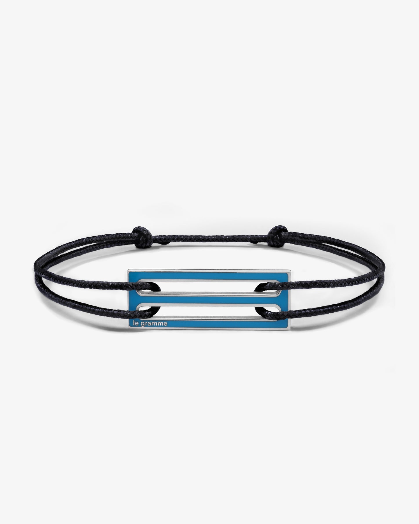 Le gramme 5g blue lacquer cord bracelet