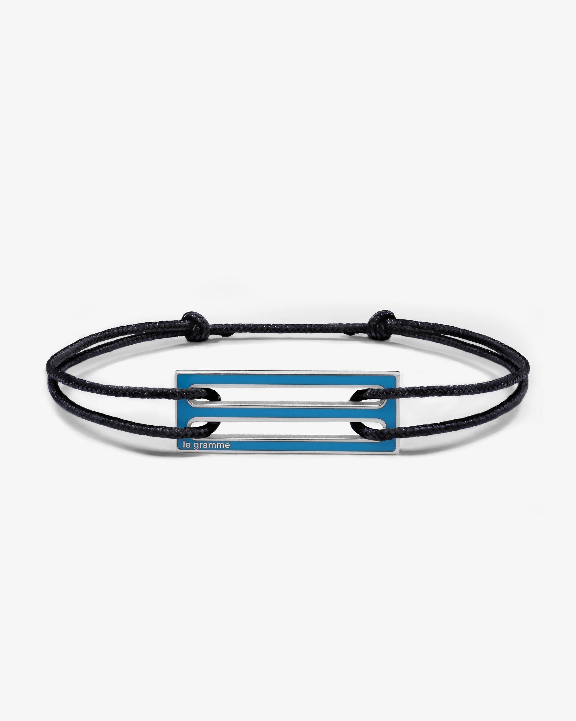 Le gramme 5g blue lacquer cord bracelet
