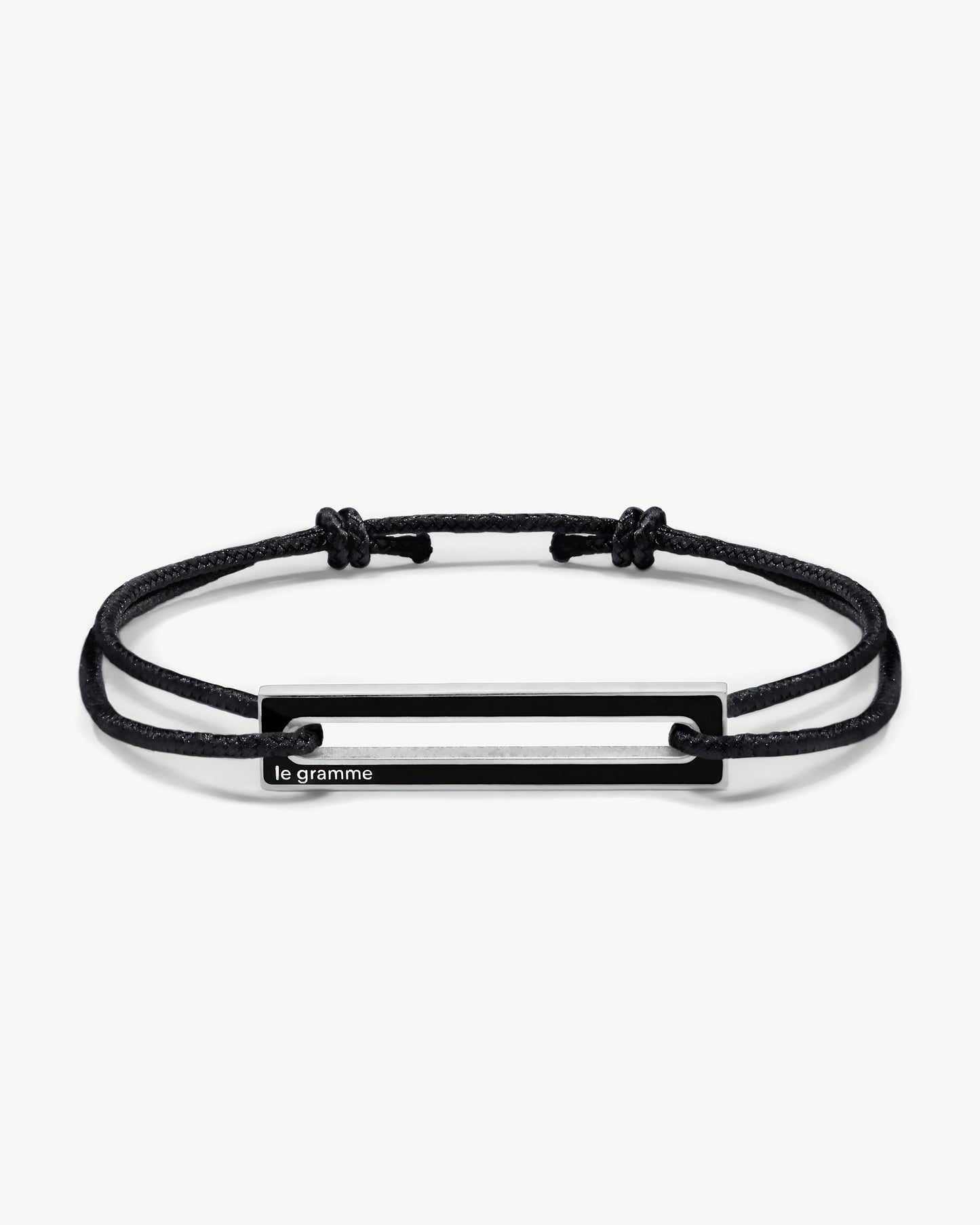 Le gramme 7g black lacquer cord bracelet