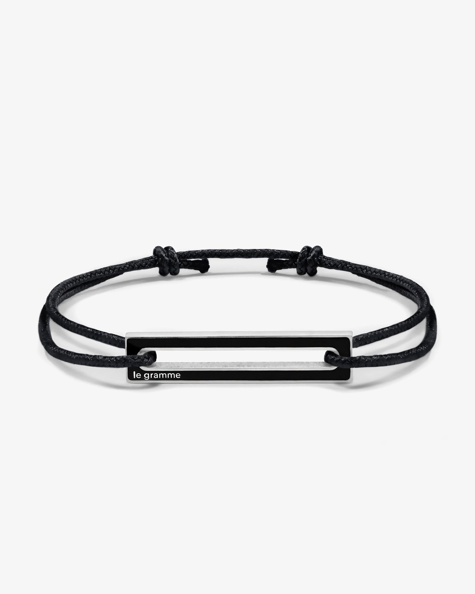 Le gramme 7g black lacquer cord bracelet