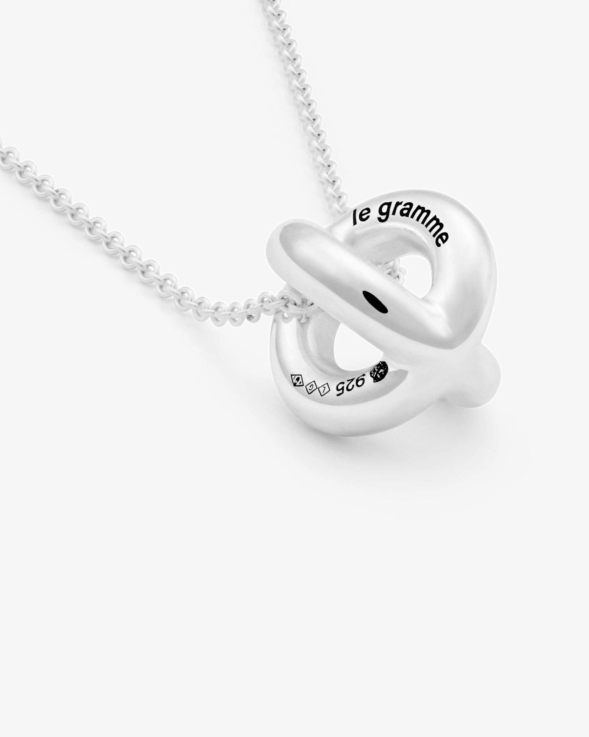 Le gramme 3g polished entrelacs necklace