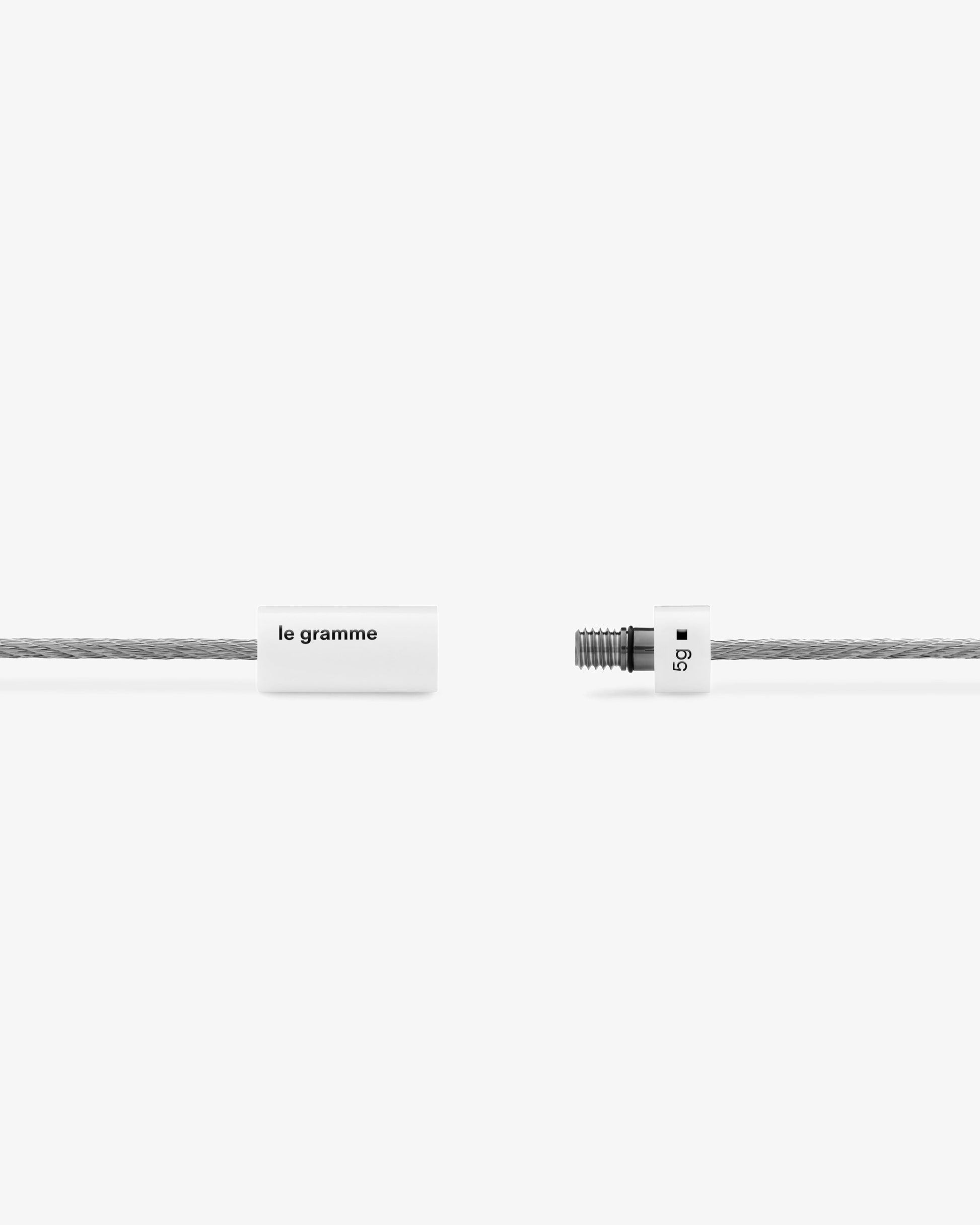 Le gramme 5g brushed white ceramic cable bracelet