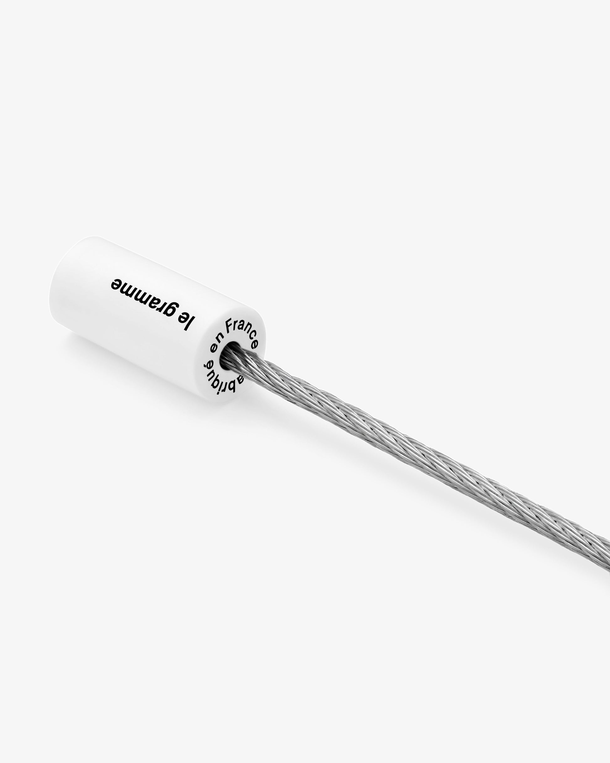 Le gramme 5g brushed white ceramic cable bracelet