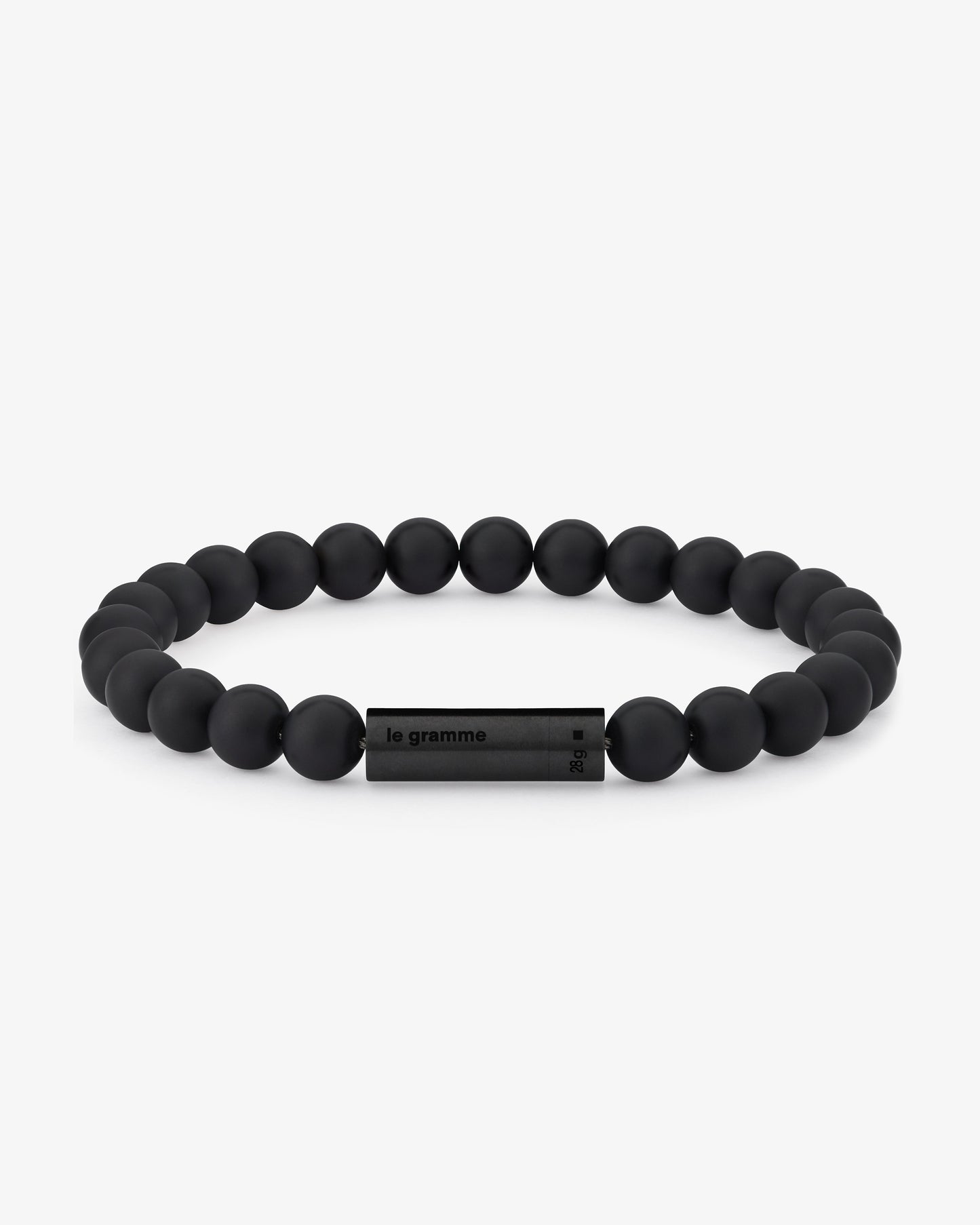 Le gramme 28g black brushed ceramic beads bracelet