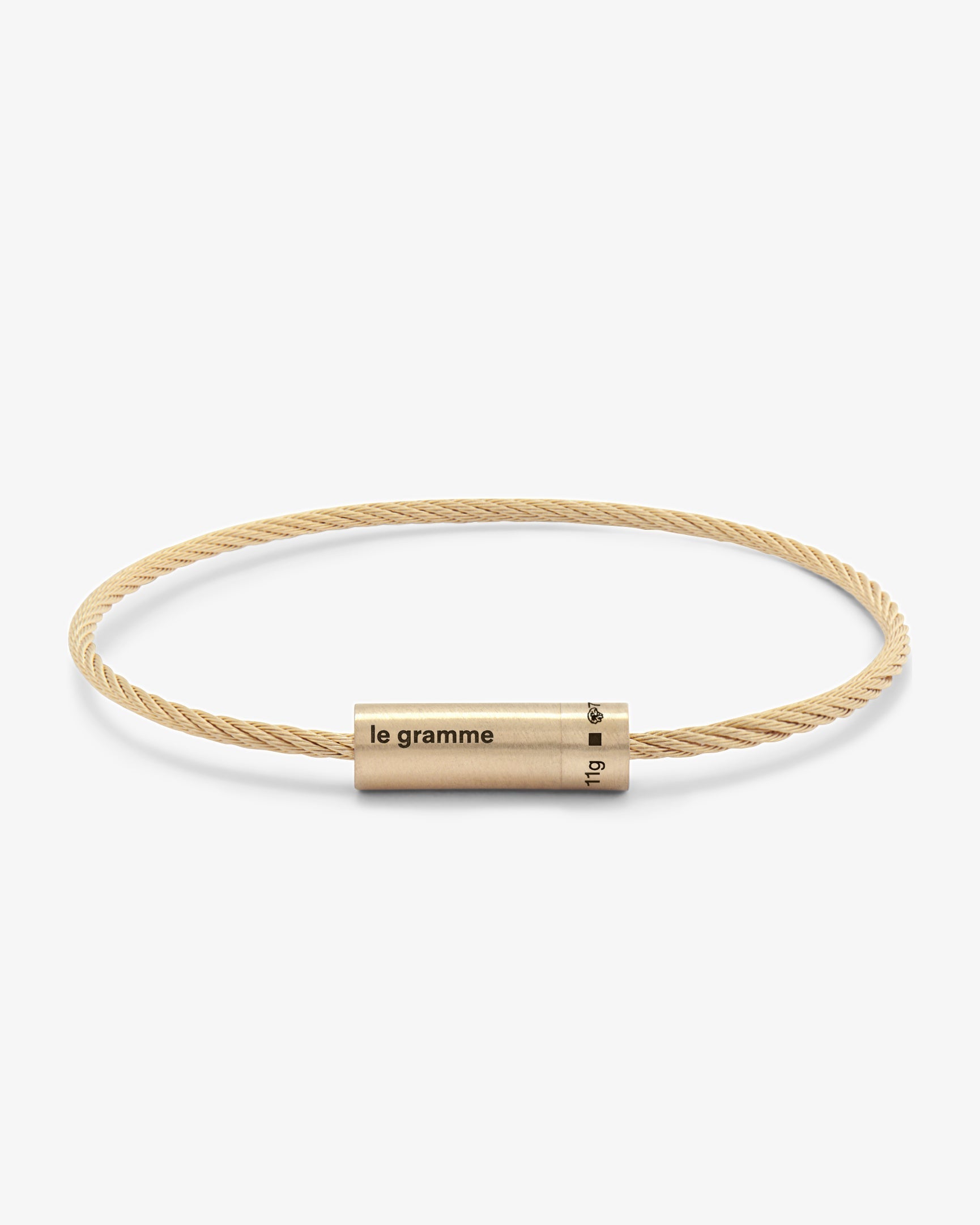 Le gramme 11g brushed 18k gold cable bracelet