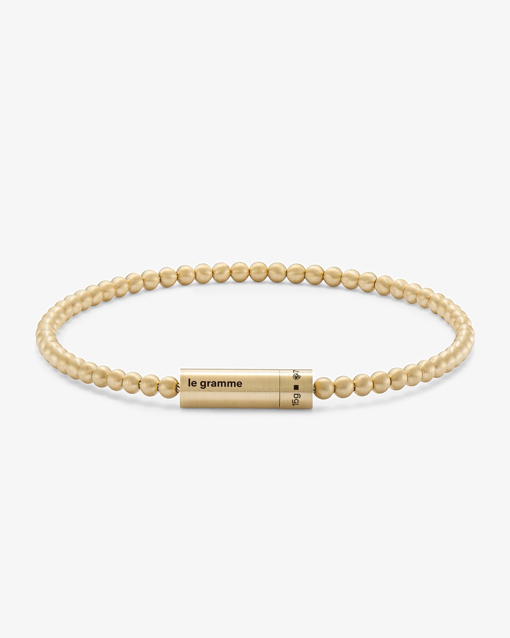 Le gramme 15g brushed 18k gold beads bracelet