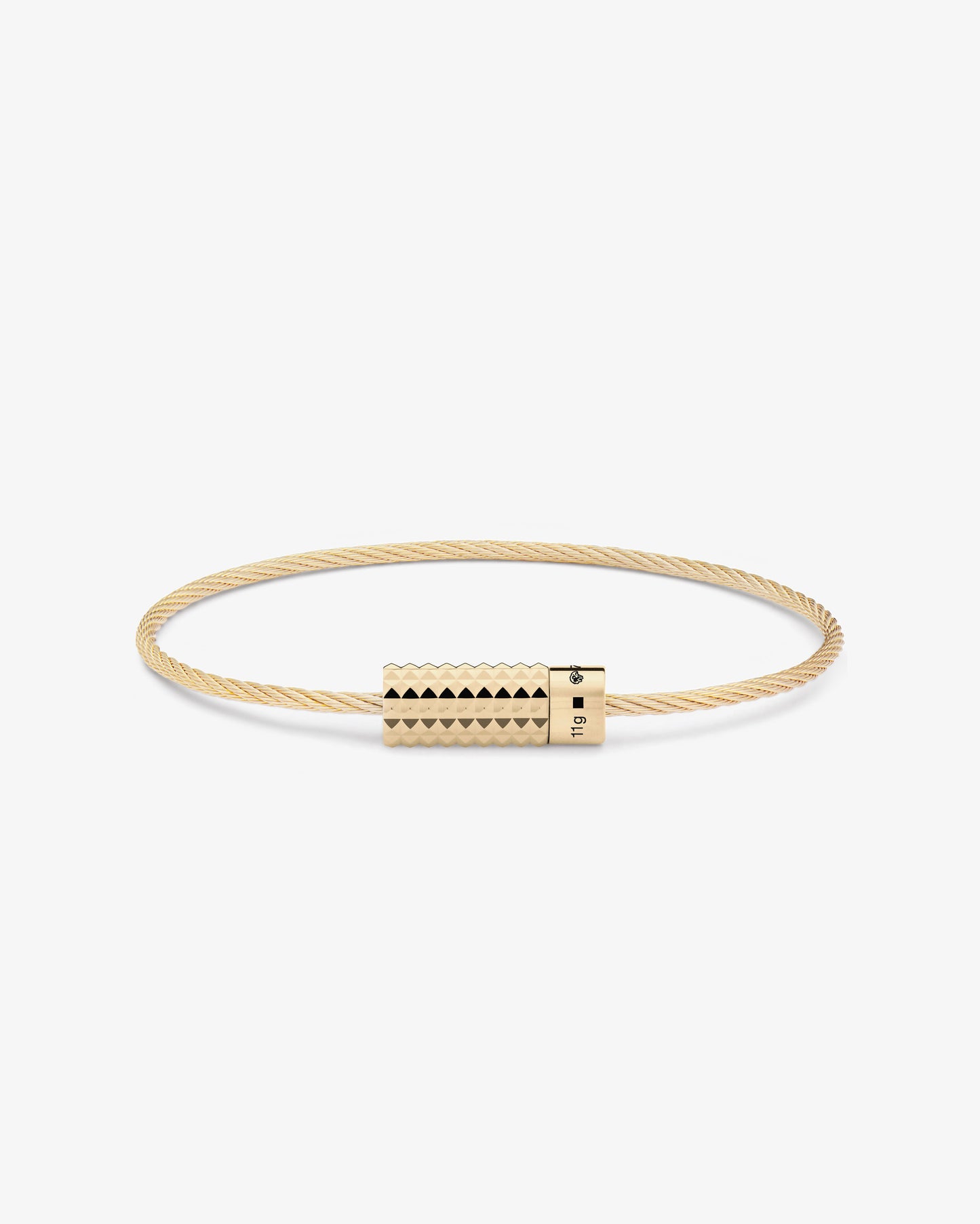 Le gramme 11g pyramid guilloche cable bracelet