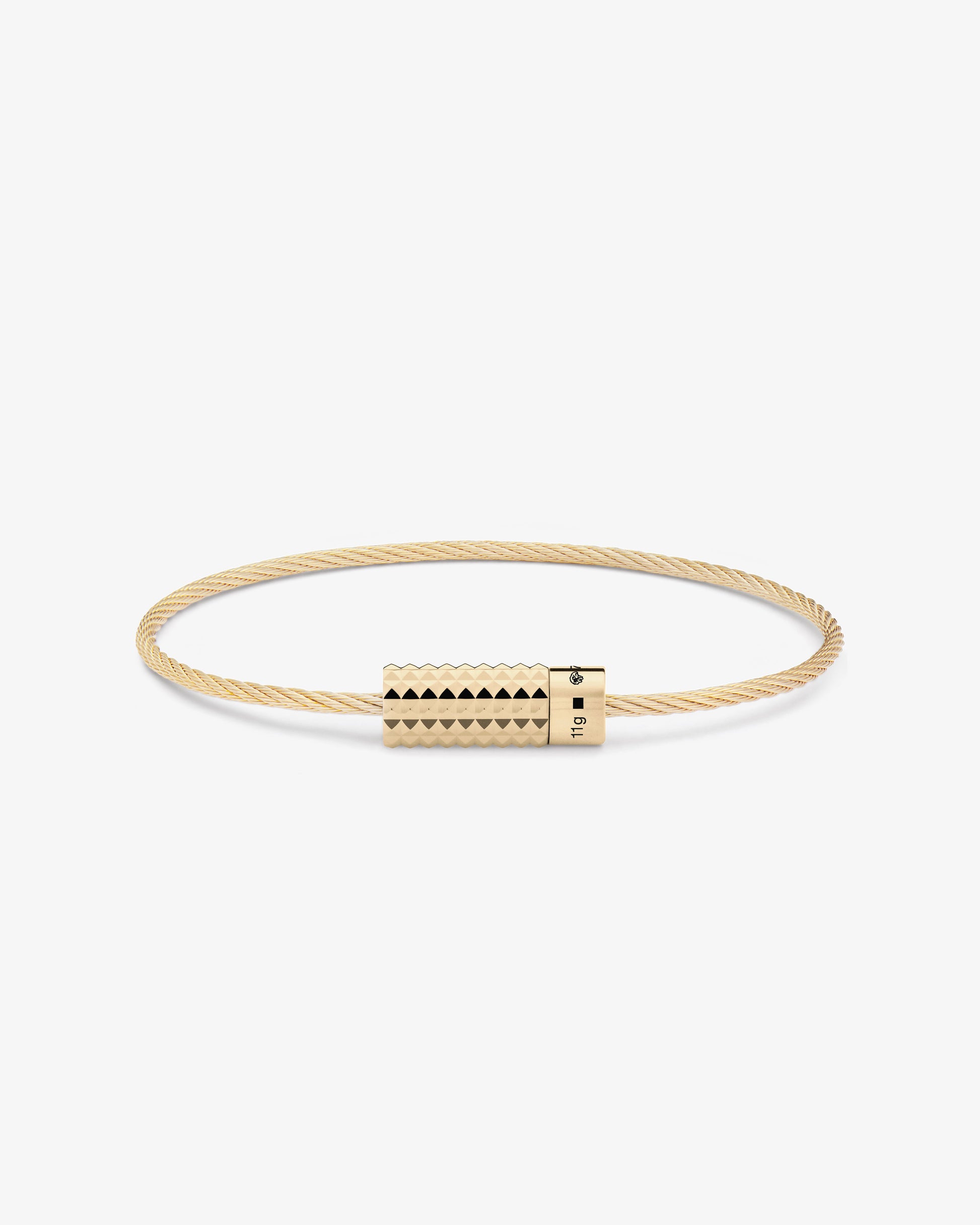 Le gramme 11g pyramid guilloche cable bracelet
